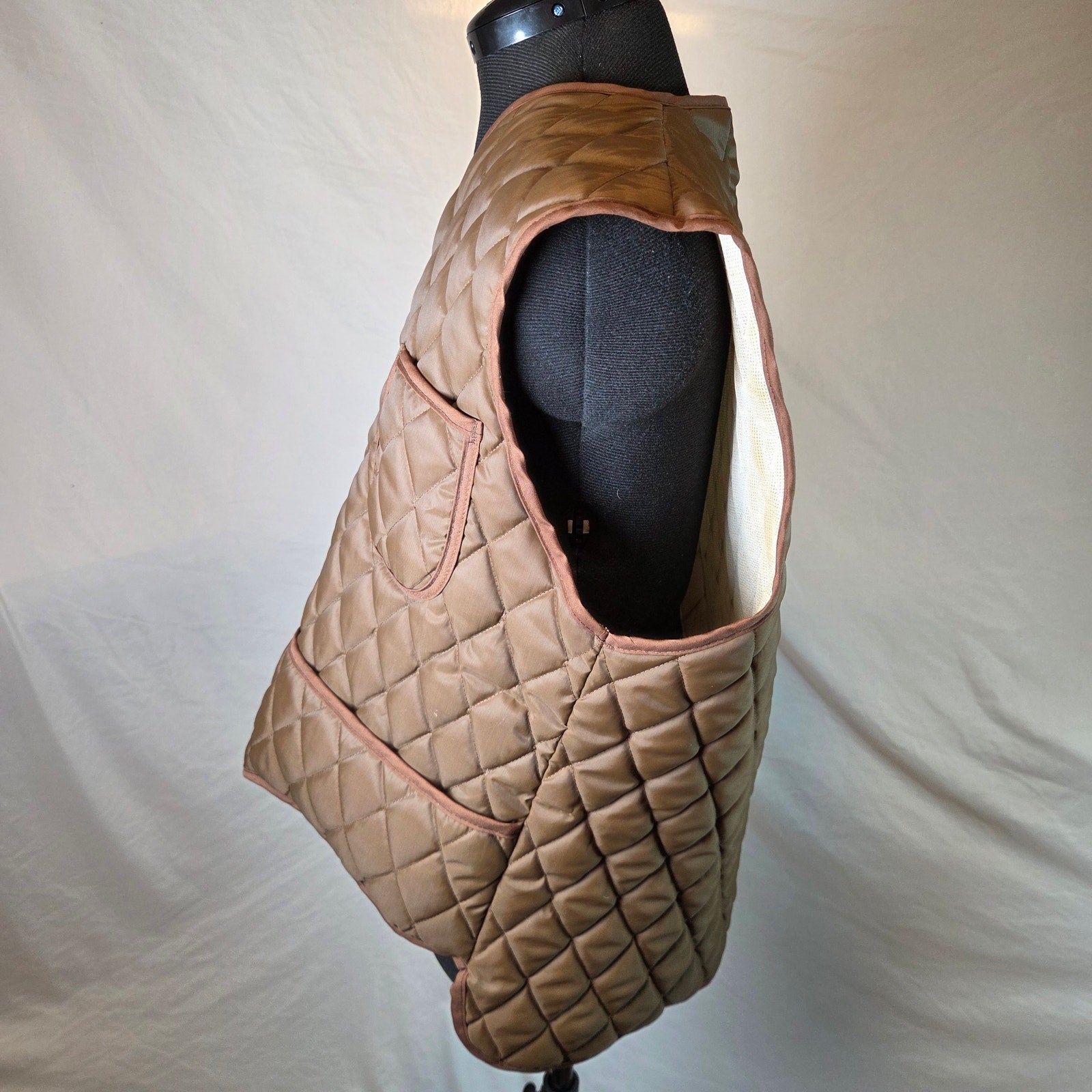 Vintage Haband Style 347 Quilted Hunting Utility Vest Mens L Nylon USA Zip