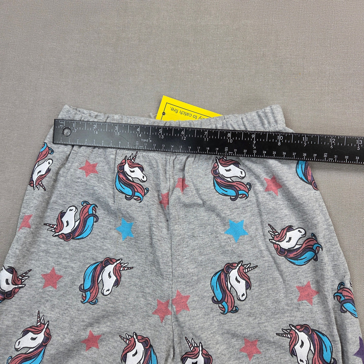 Bebebear Girls Size 10 Unicorn Pajama Set Gray Pink Cotton Snug Fit 2 Piece