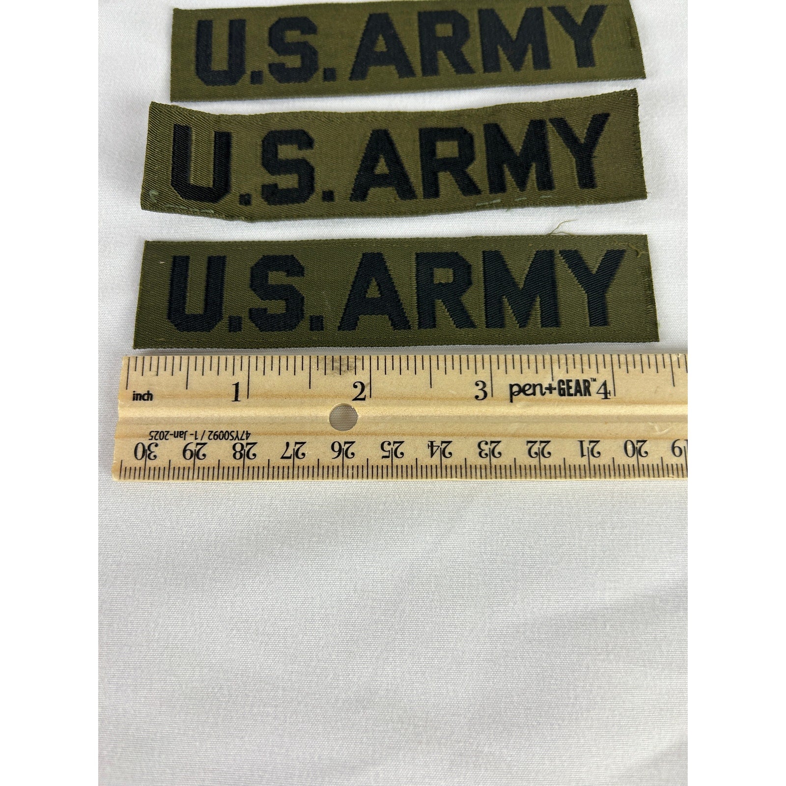 U.S. Army Name Tape Lot of Five OD Green Sew On Patches Military Surplus