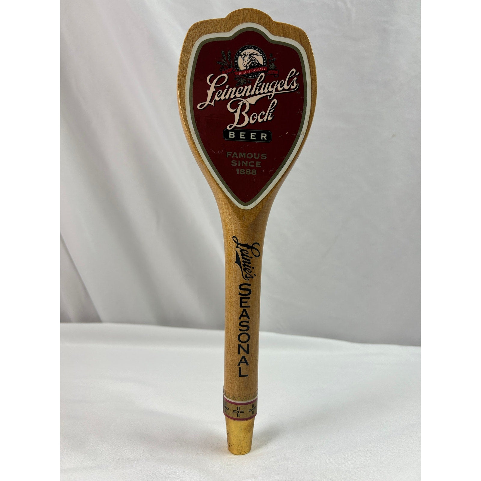 Leinenkugel's Bock Beer Vintage Wooden Tap Handle Breweriana Bar Tap 12 In