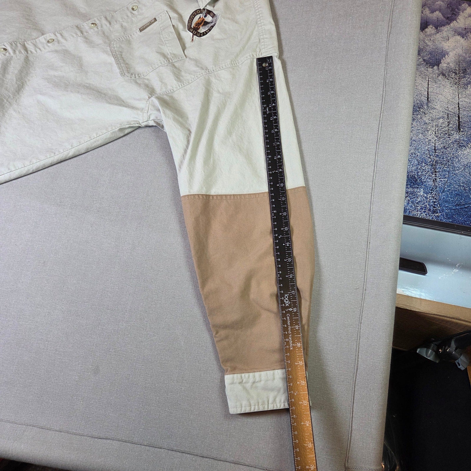 Columbia Hunting Field Shirt Mens Medium Dog Gun Club Cotton Button Down