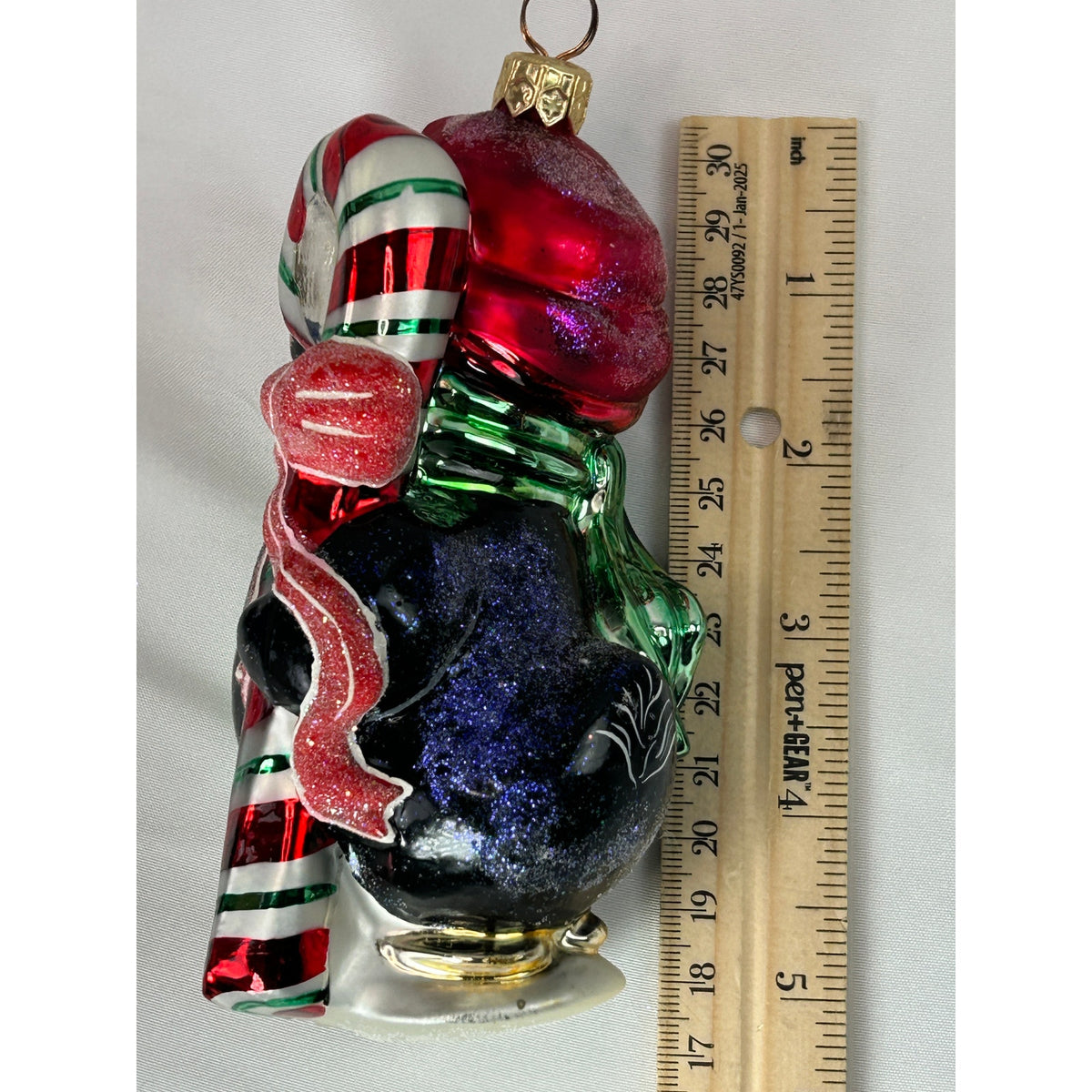 Christopher Radko Peppermint Penny Penguin 1999 99-047-0 Glass Ornament 5"