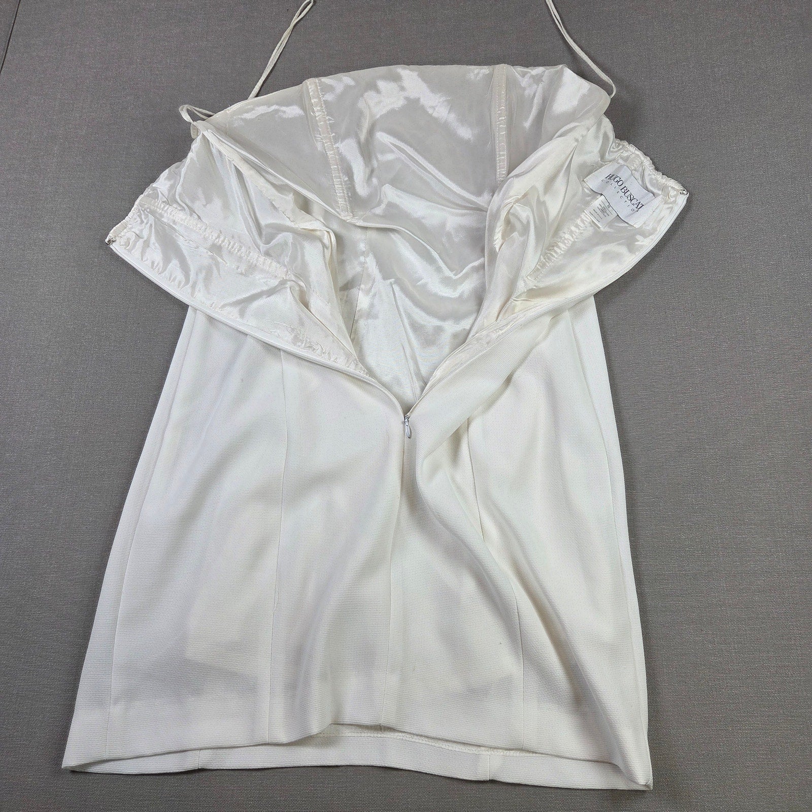 Hugo Buscati White Strapless Mini Dress USA Womens Size 10 Y2K Vintage