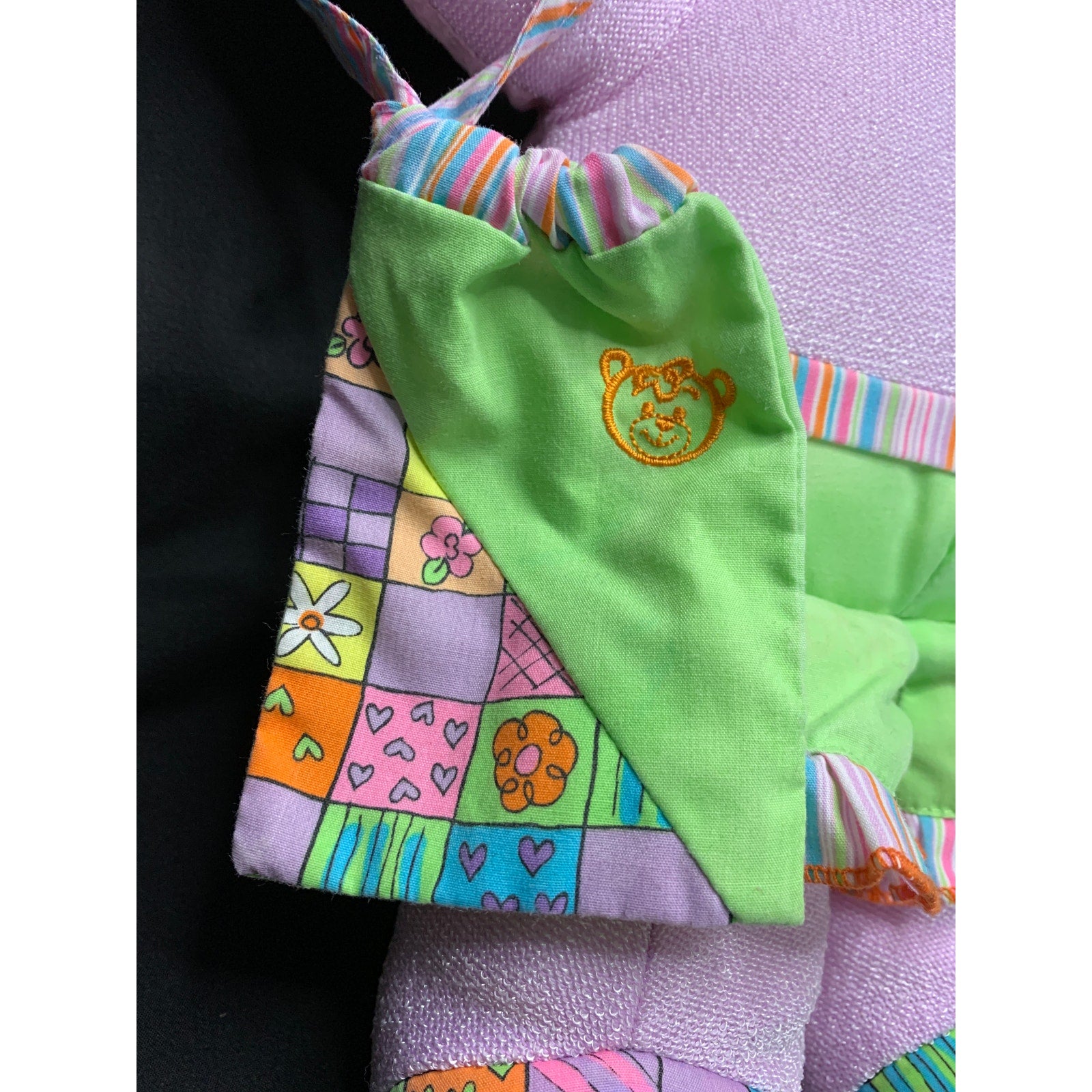 2005 Doodle Bear “Purple Neon” 16-Inch Plush with Coordinating Drawstring Bag