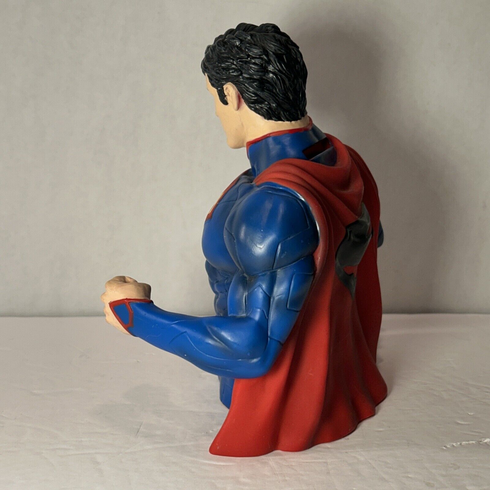 SUPERMAN Bust Molded Piggy BANK DC Comics Coin Bank 7.5” Hard Plastic Never Used