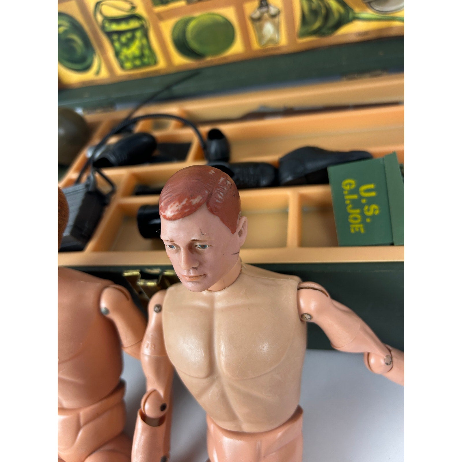 Vintage GI Joe Lot Two Figures Footlocker Uniforms Weapons Accessories