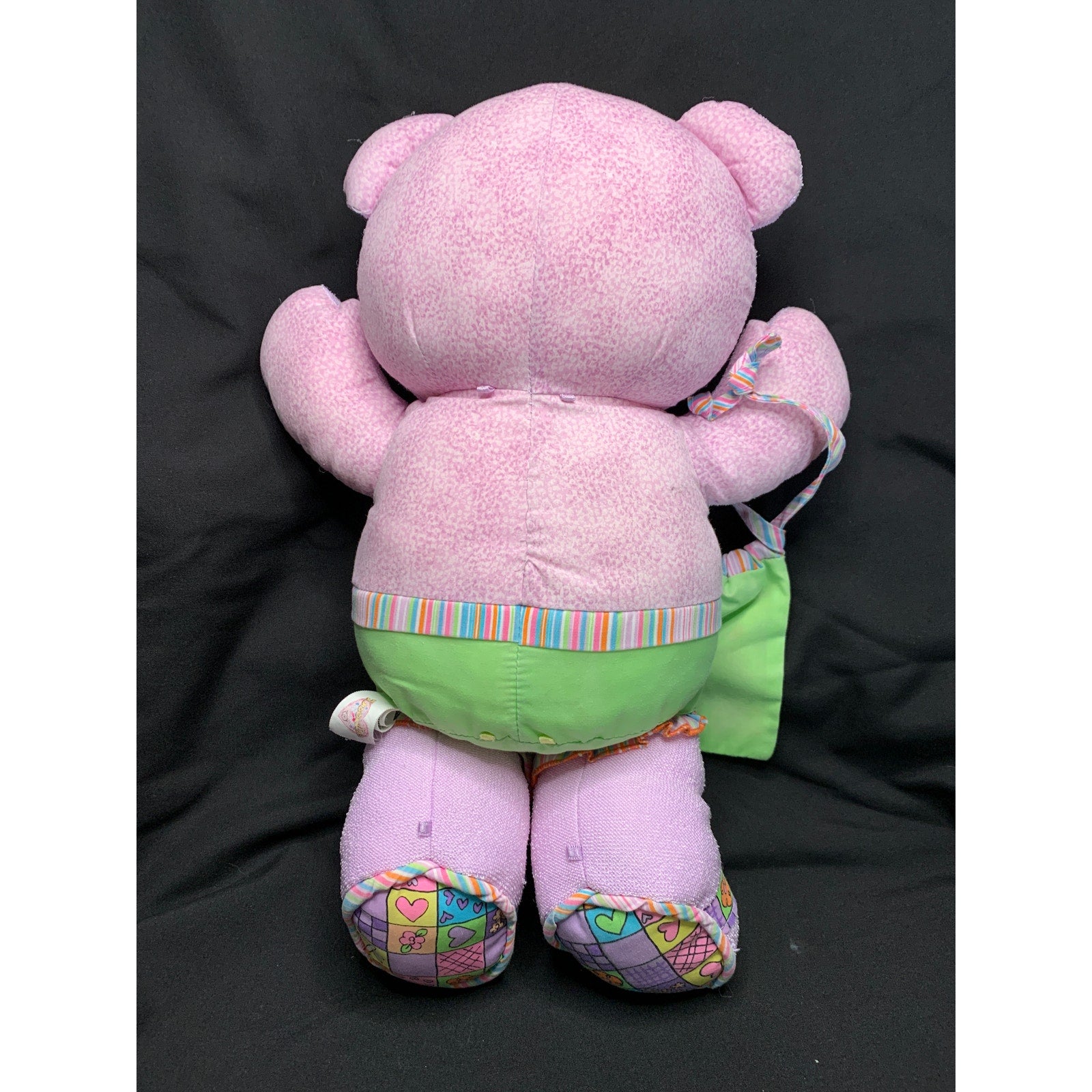 2005 Doodle Bear “Purple Neon” 16-Inch Plush with Coordinating Drawstring Bag