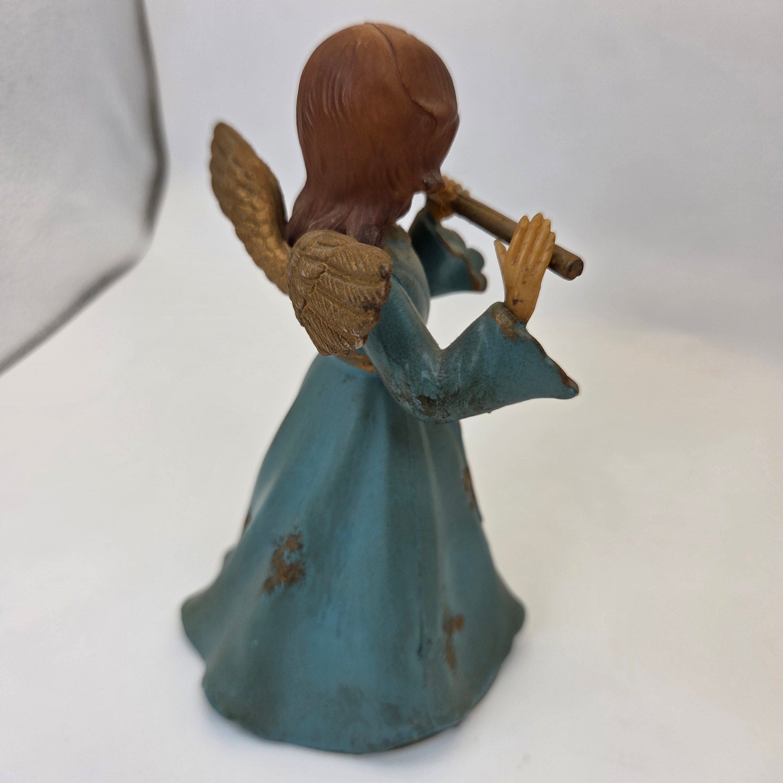 Vintage Art Plastics Angel Tree Topper Flute Figure #949 British Hong Kong