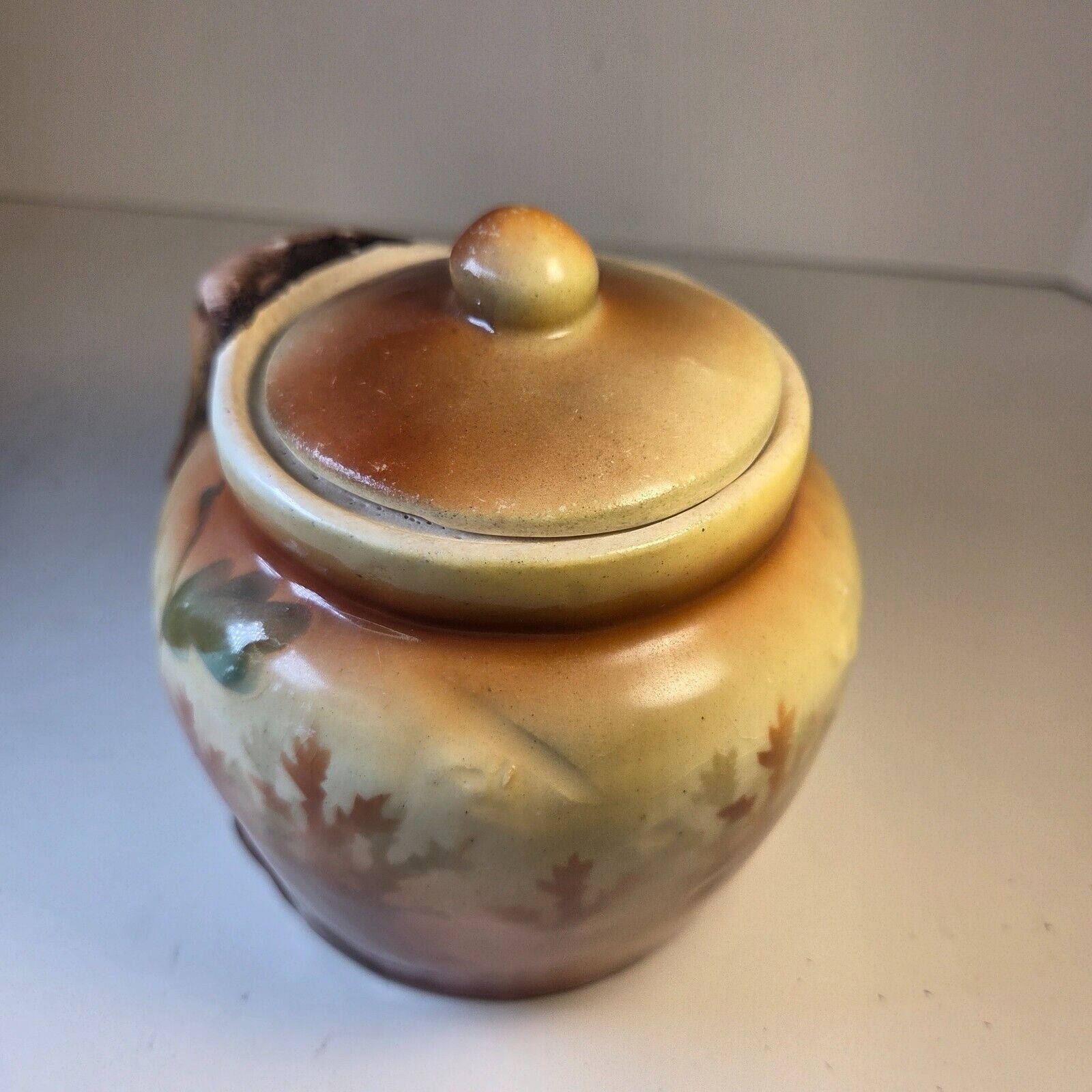 Royal Bruxonia Austria Owl Porcelain Tobacco Jar Humidor with Lid Vintage