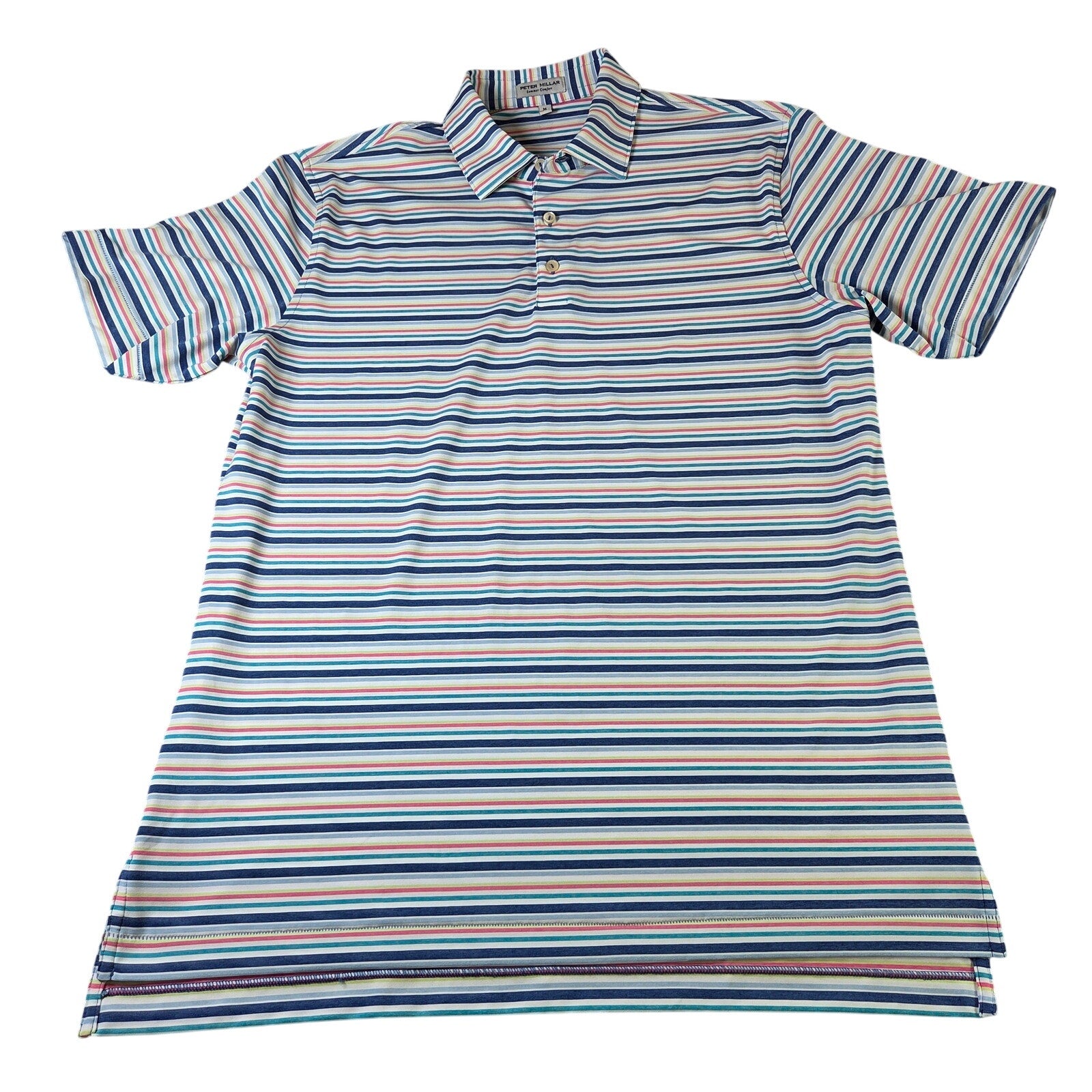 Peter Millar Summer Comfort Golf Polo Shirt Striped Performance Men M