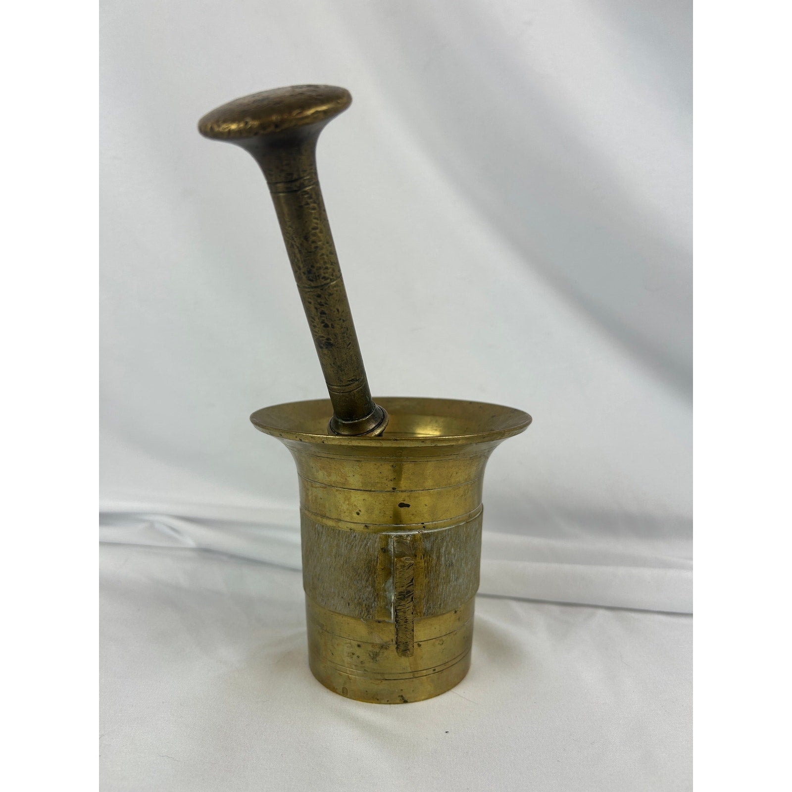 Vintage Brass Mortar and Pestle Apothecary Pharmacy Herb Spice Grinder- numbered