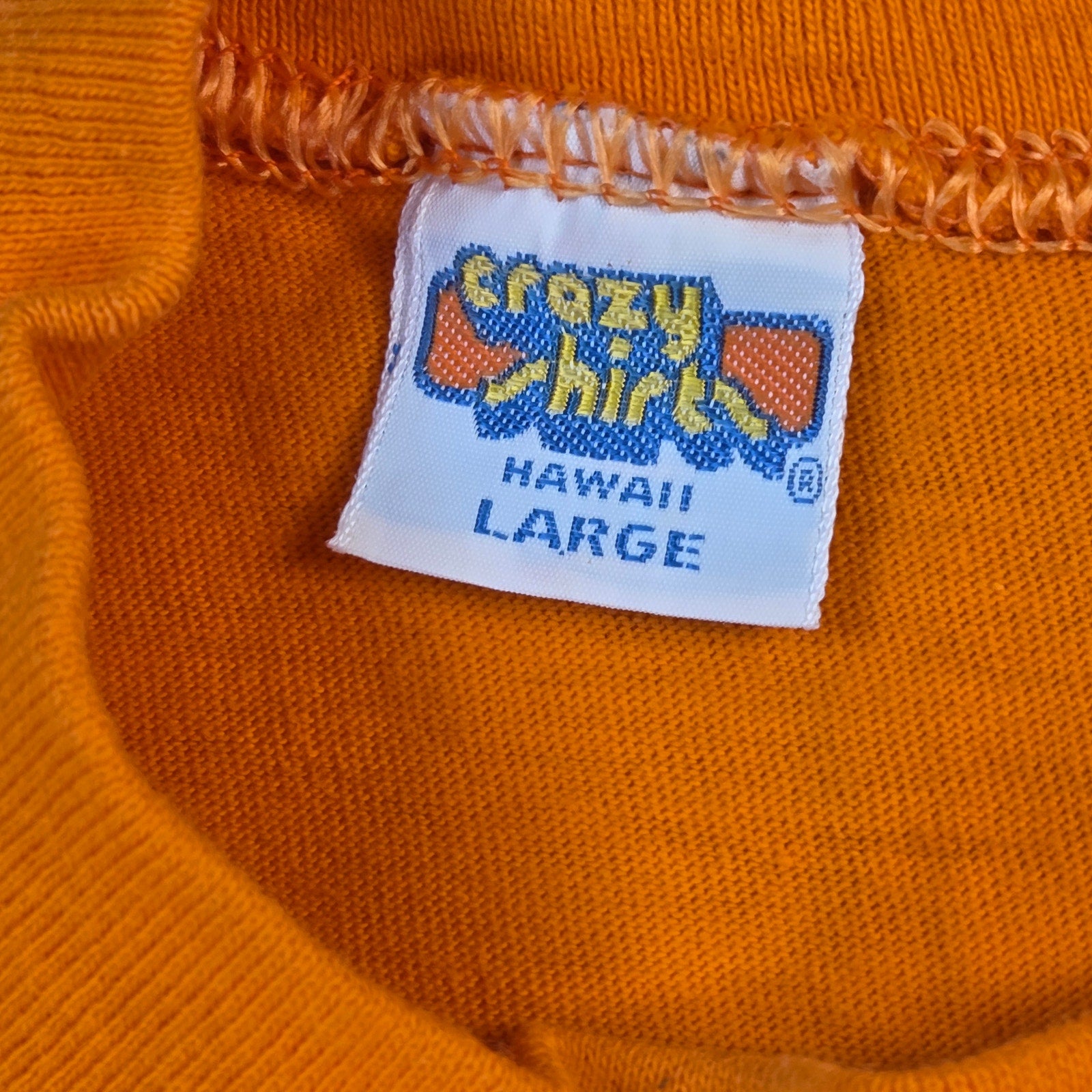 Crazy Shirts Hawaii 1979 Do Absolutely Nothing Vintage T Shirt Large Orange