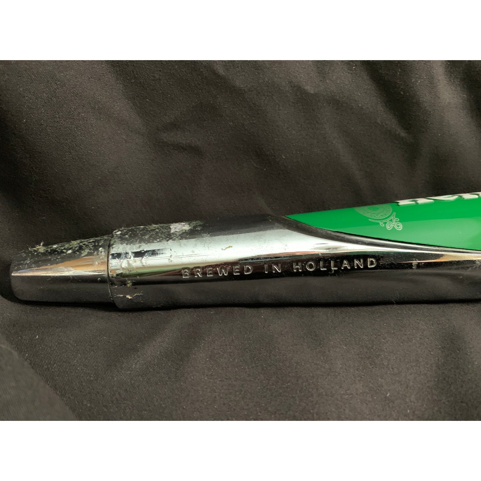 Heineken Beer Tap Handle Green Chrome Red Star Holland 10.5 in Distressed