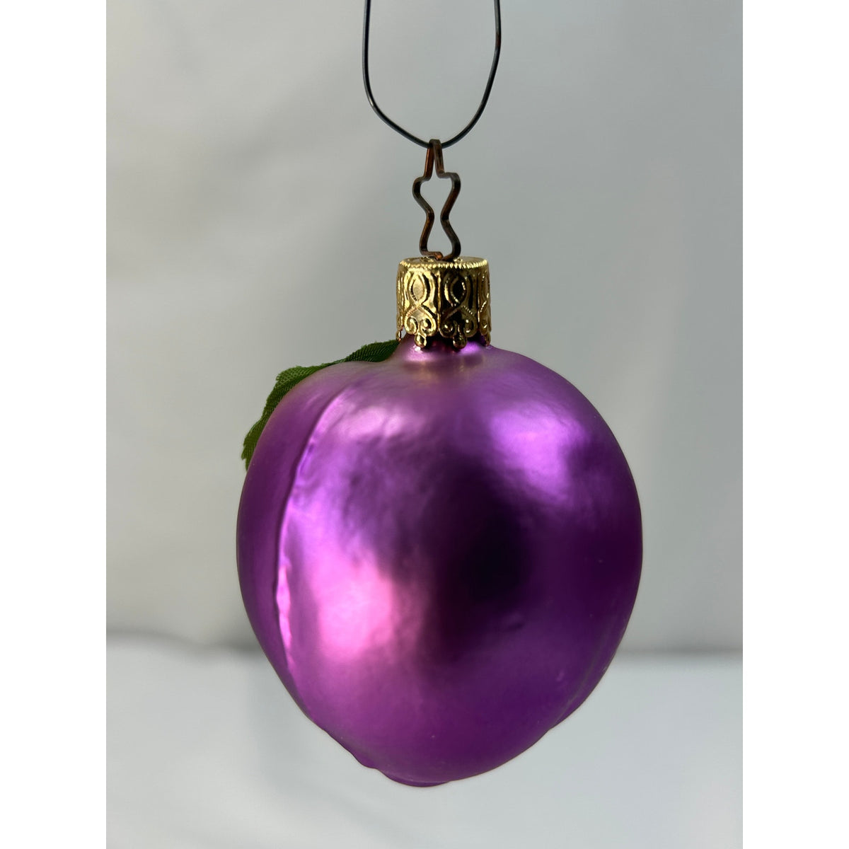 Vintage Inge-Glas Purple Plum Fruit Glass Christmas Ornament West Germany