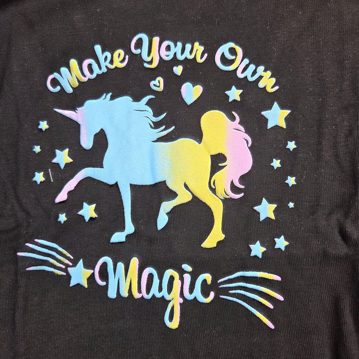 Bebebear Girls Size 10 Unicorn Pajama Set Make Your Own Magic Black 2 Piece