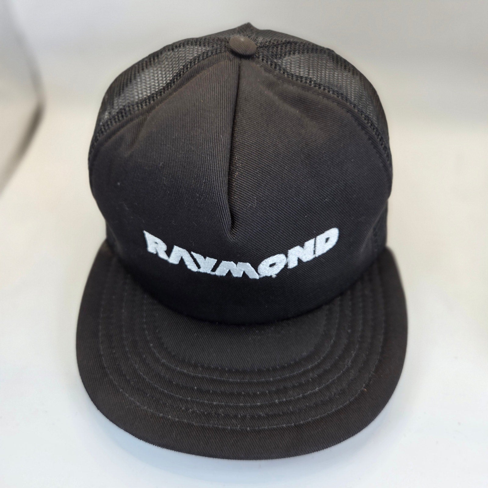 Vintage Raymond Forklift Mesh Trucker Snapback Hat Adjust-A-Tab Made USA