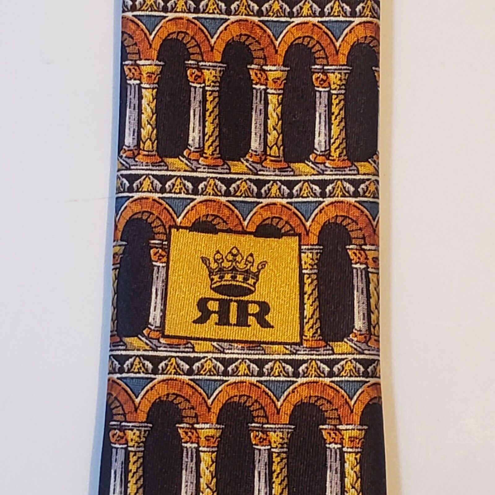 Richel Royal Pillar Pattern Silk Tie Made in Spain