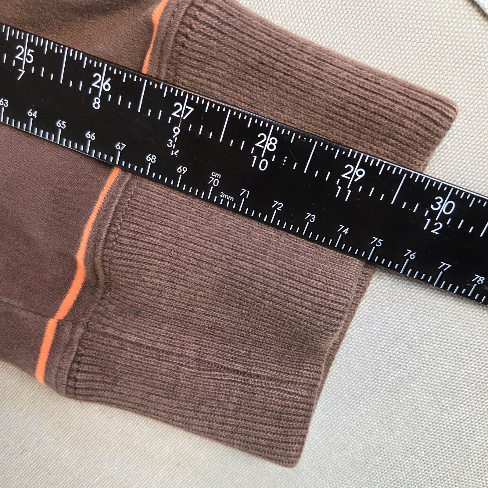 Abercrombie & Fitch Brown Striped Long Sleeve Polo Shirt XL Muscle Fit
