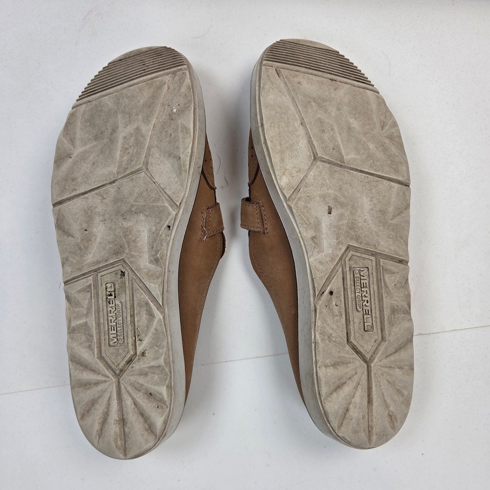 Merrell Around Town J03704 Womens 11 Tan Leather Perforated Slip On Mules