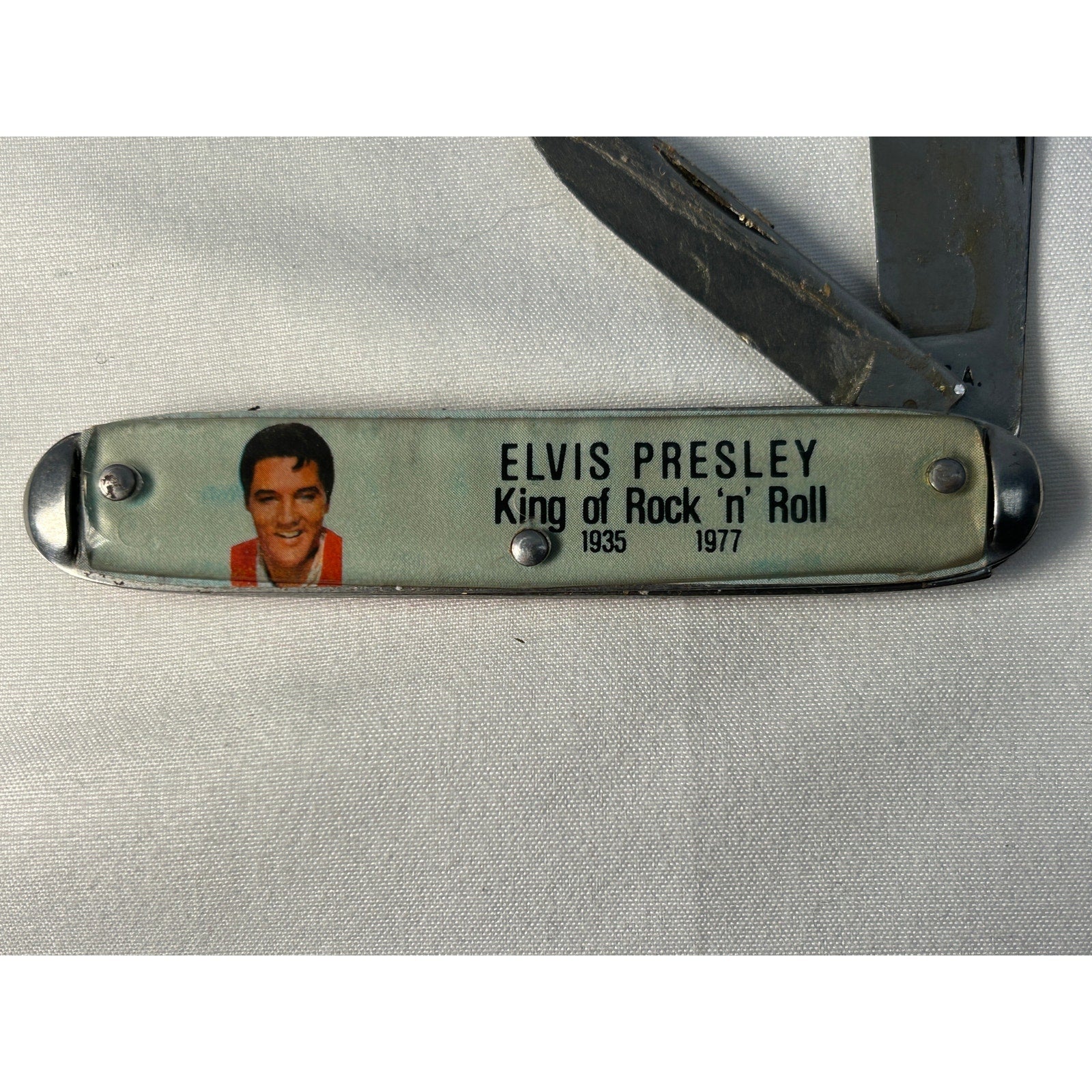 Vintage Elvis Presley King of Rock N Roll USA 2 Blade Pocket Knife
