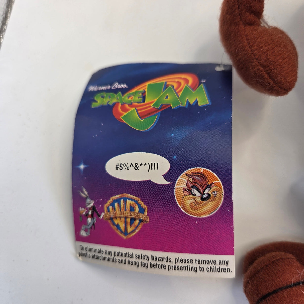 1996 McDonald's Space Jam Taz Plush Looney Tunes Tasmanian Devil Tag 8"