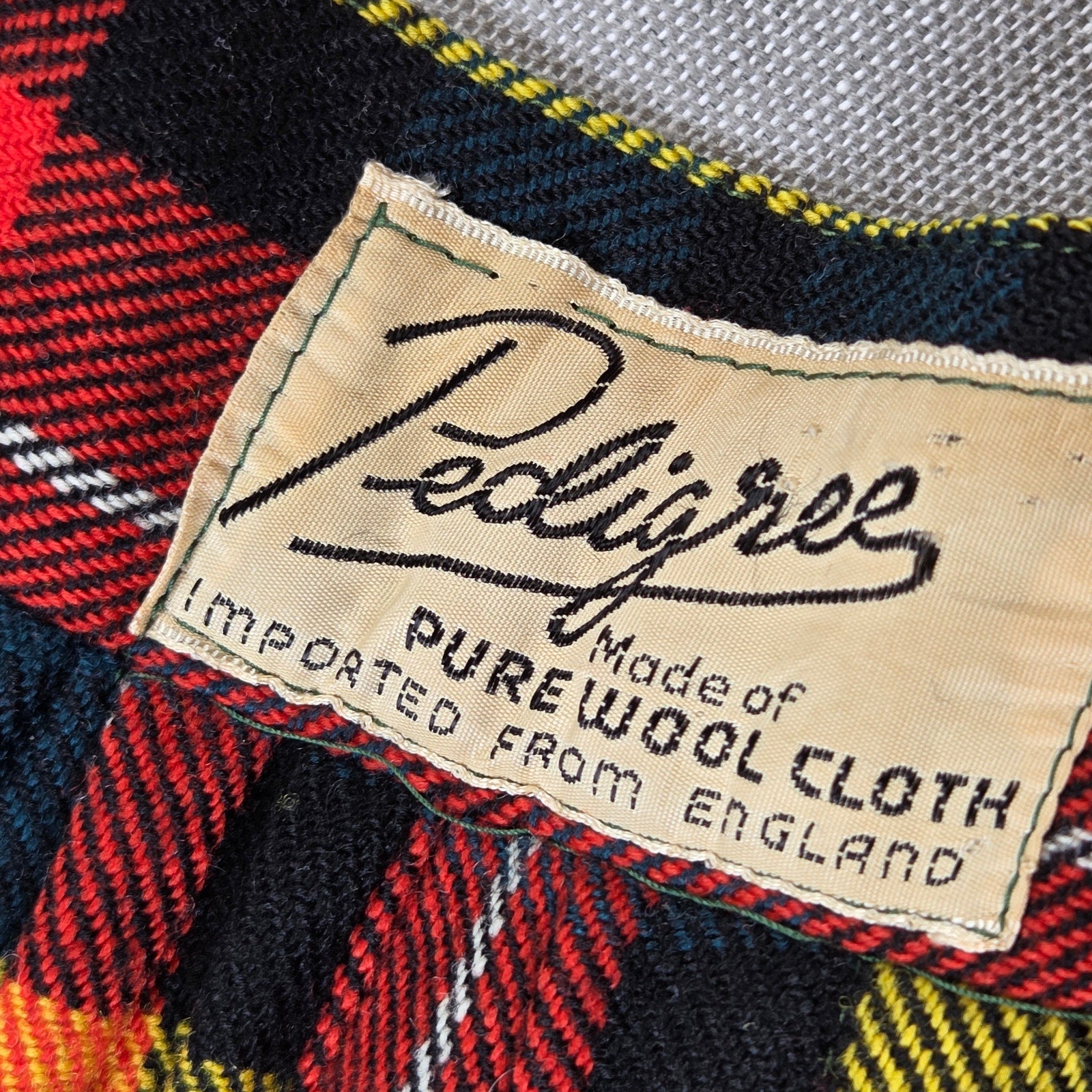 Pedigree Vintage Pure Wool Tartan Wrap Kilt Skirt 26" Waist Made England