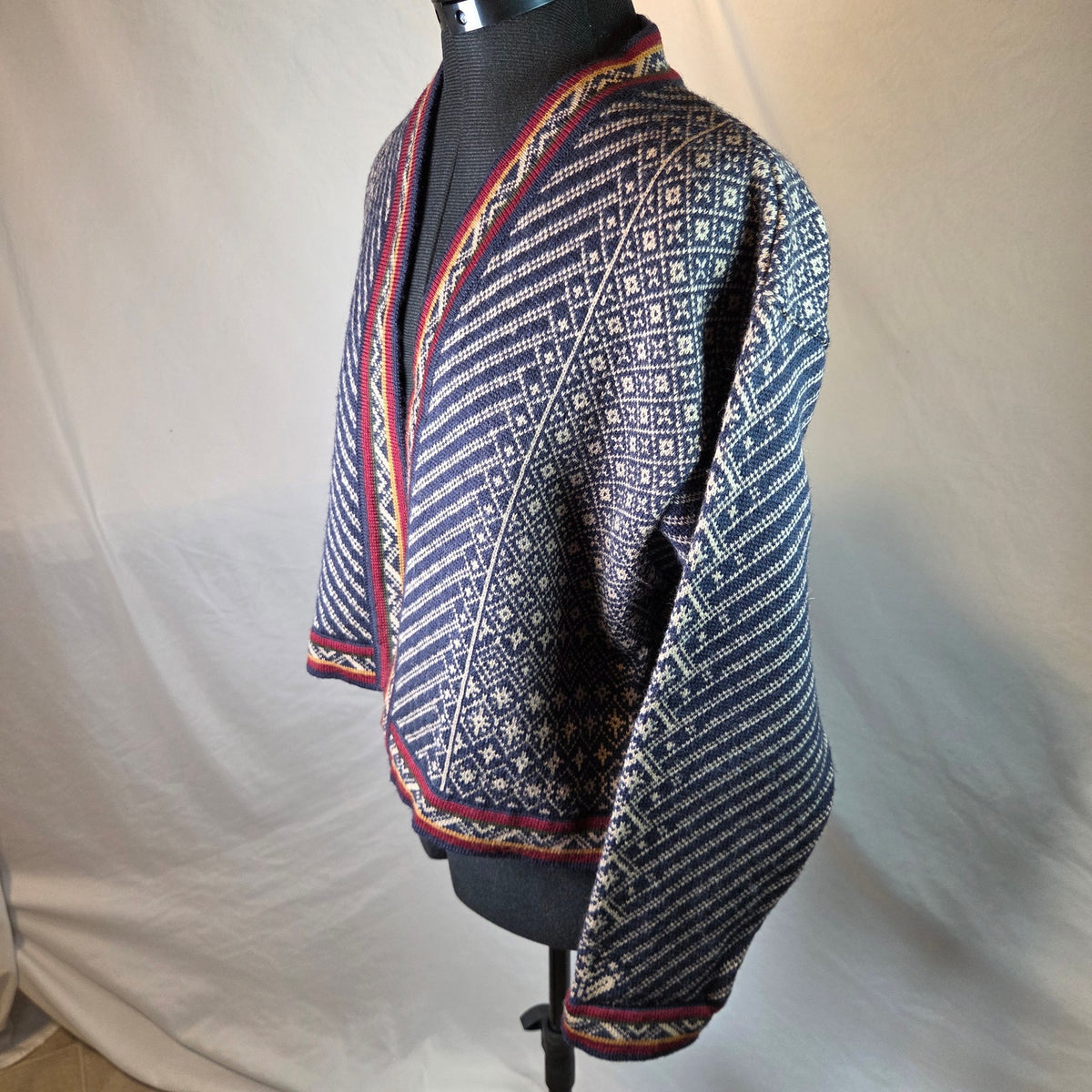 ODA of Norway Womens M Open Front Nordic Wool Cardigan Sweater Denmark Made