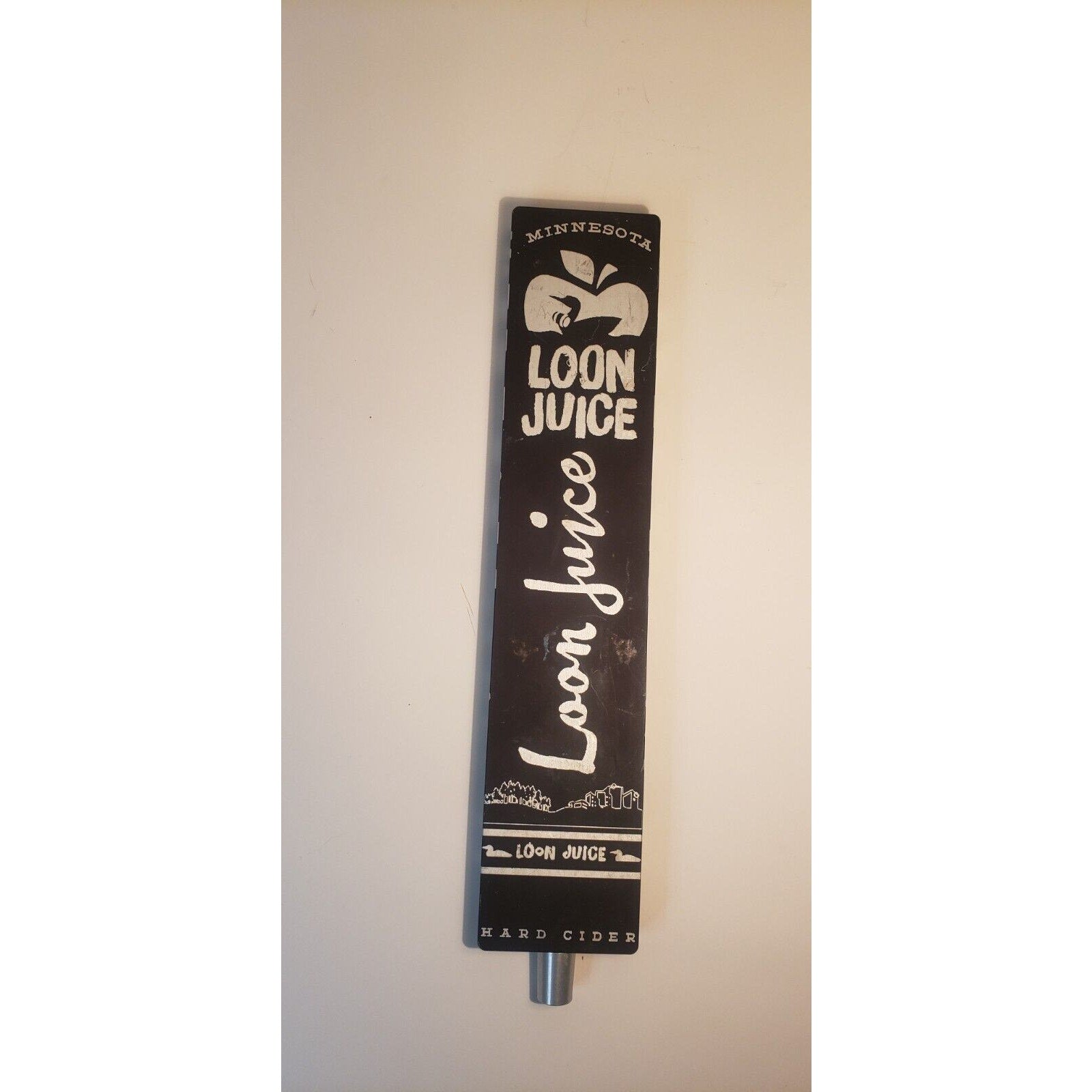 Loon Juice Minnesota Hard Cider Metal Beer Tap Handle 11.75”