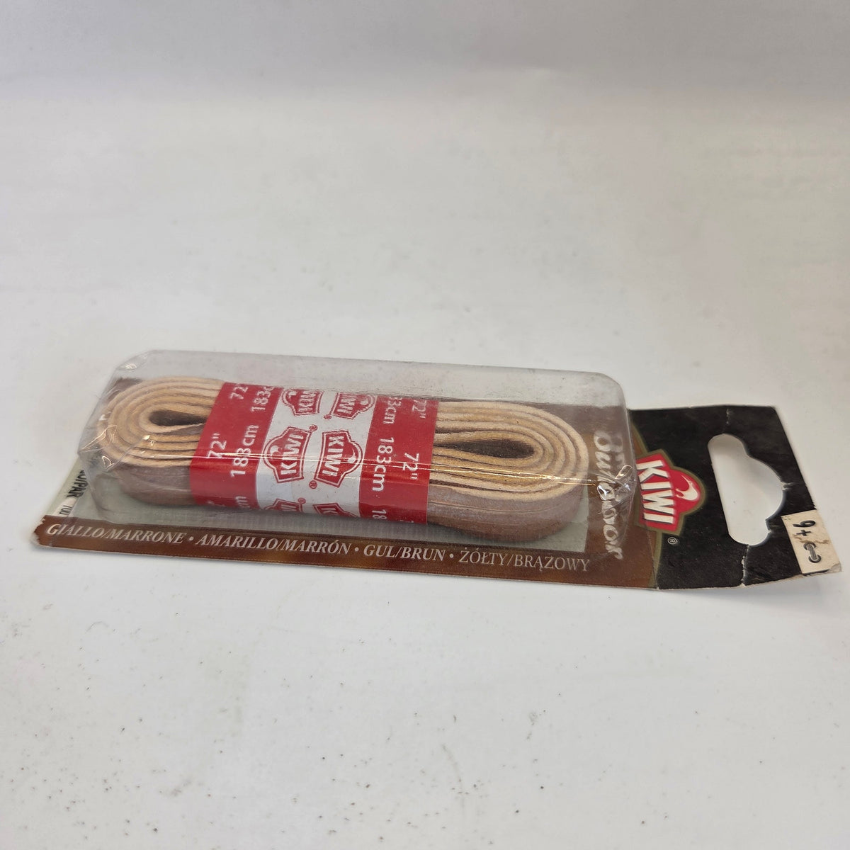 KIWI Outdoor 72" Leather Boot Shoe Laces Tan 9+ Eyelets Sealed NOS 66700
