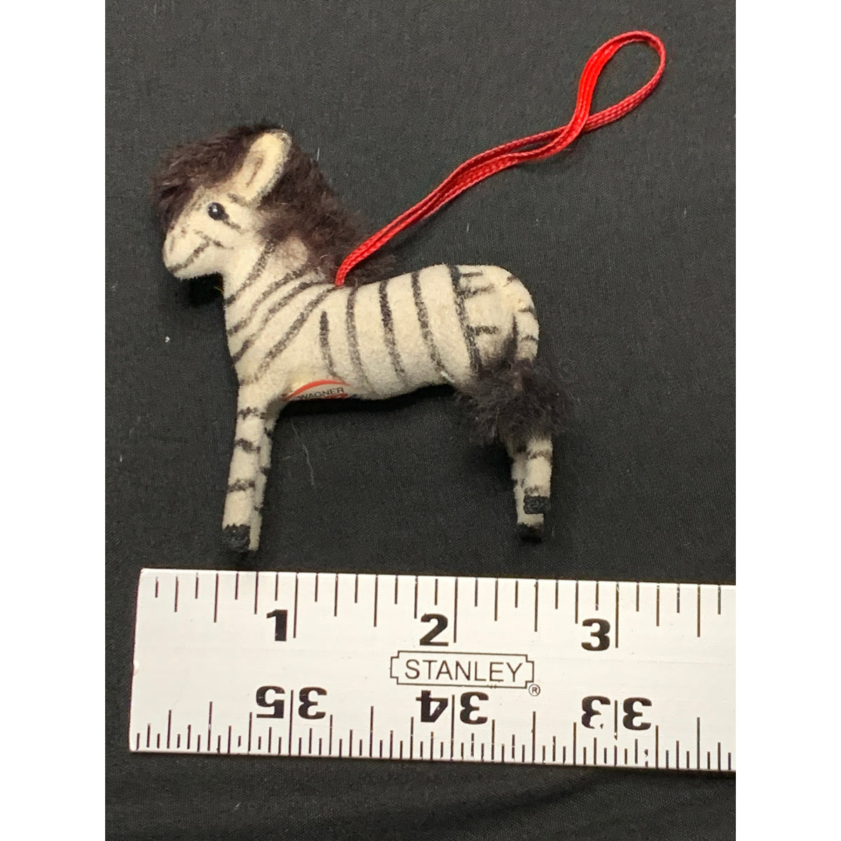 Vintage Wagner Handwork Flocked Zebra Figurine West Germany 1983-1990