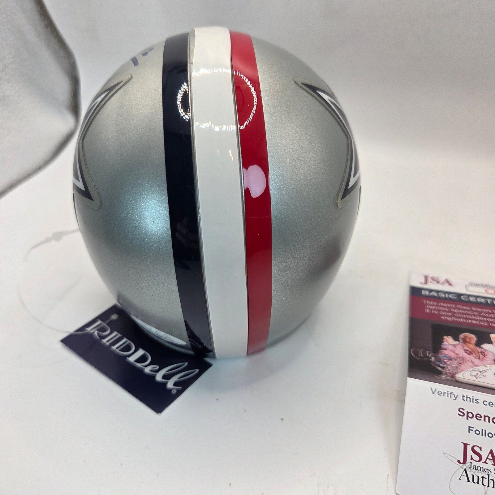 Dallas Cowboys Mini Helmet Roger Staubach Autographed w/ HOF 85 JSA COA