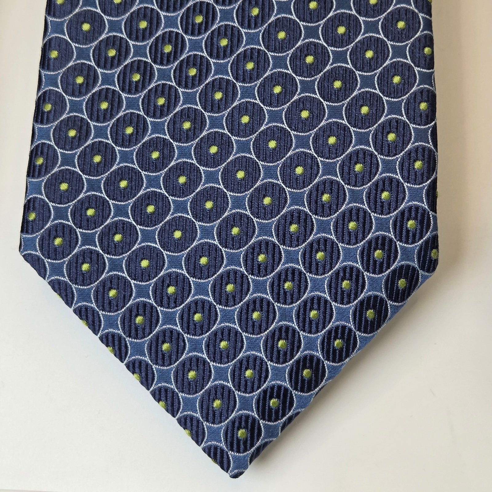 Tommy Hilfiger Silk Tie Lot 3 Navy Blue USA 3.75” Classic Width Contrast Tips