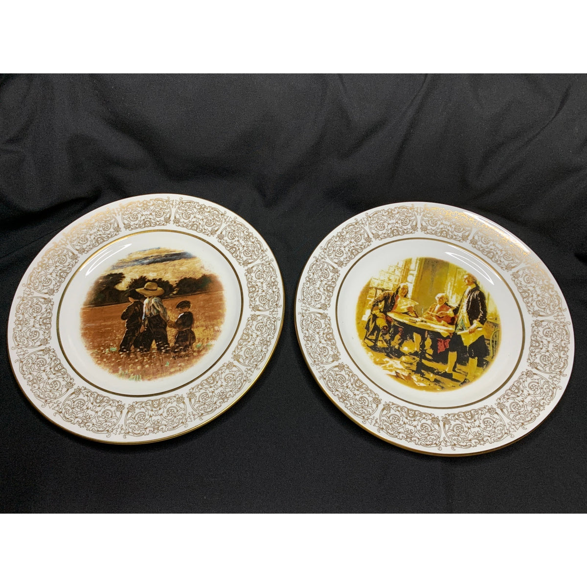 Vintage Wittnauer Collectors Guild Bone China Art Plates Set of 2 England