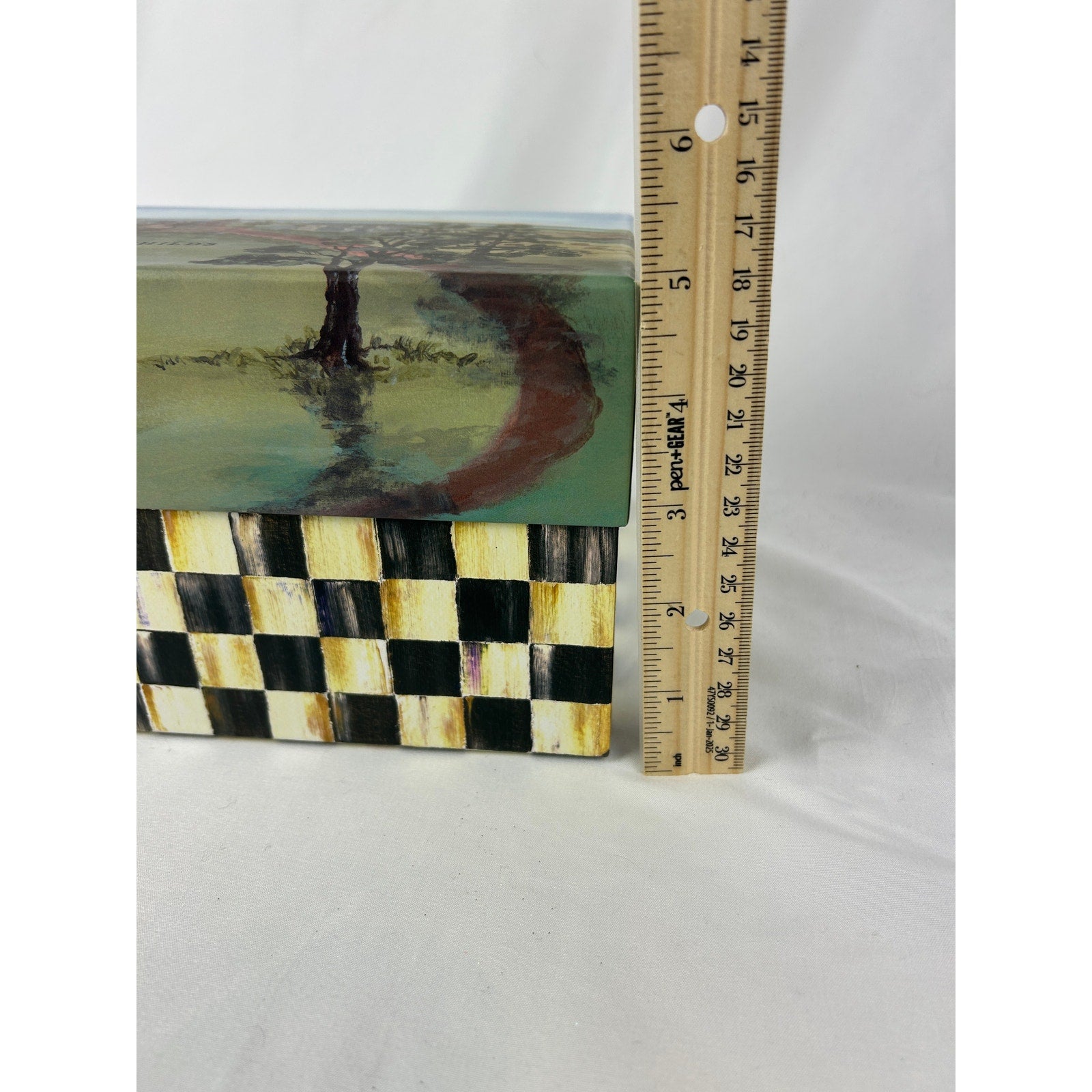 MacKenzie Childs Courtly Check Christmas Tree Ornament Poland Hand Painted