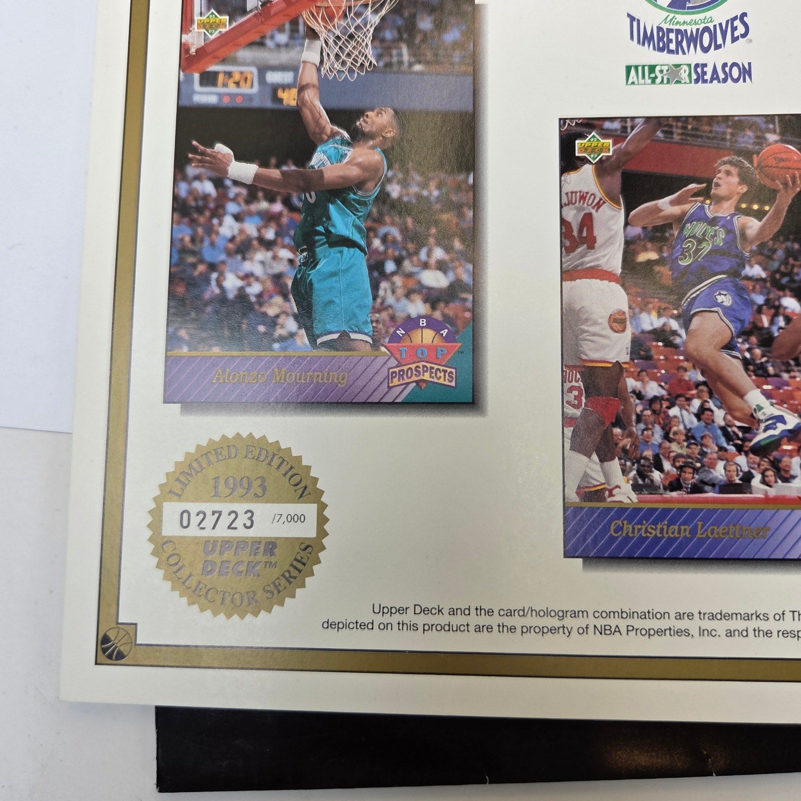 Minnesota Timberwolves Folder Lot (3) w/ 1993 Upper Deck Draft Inserts