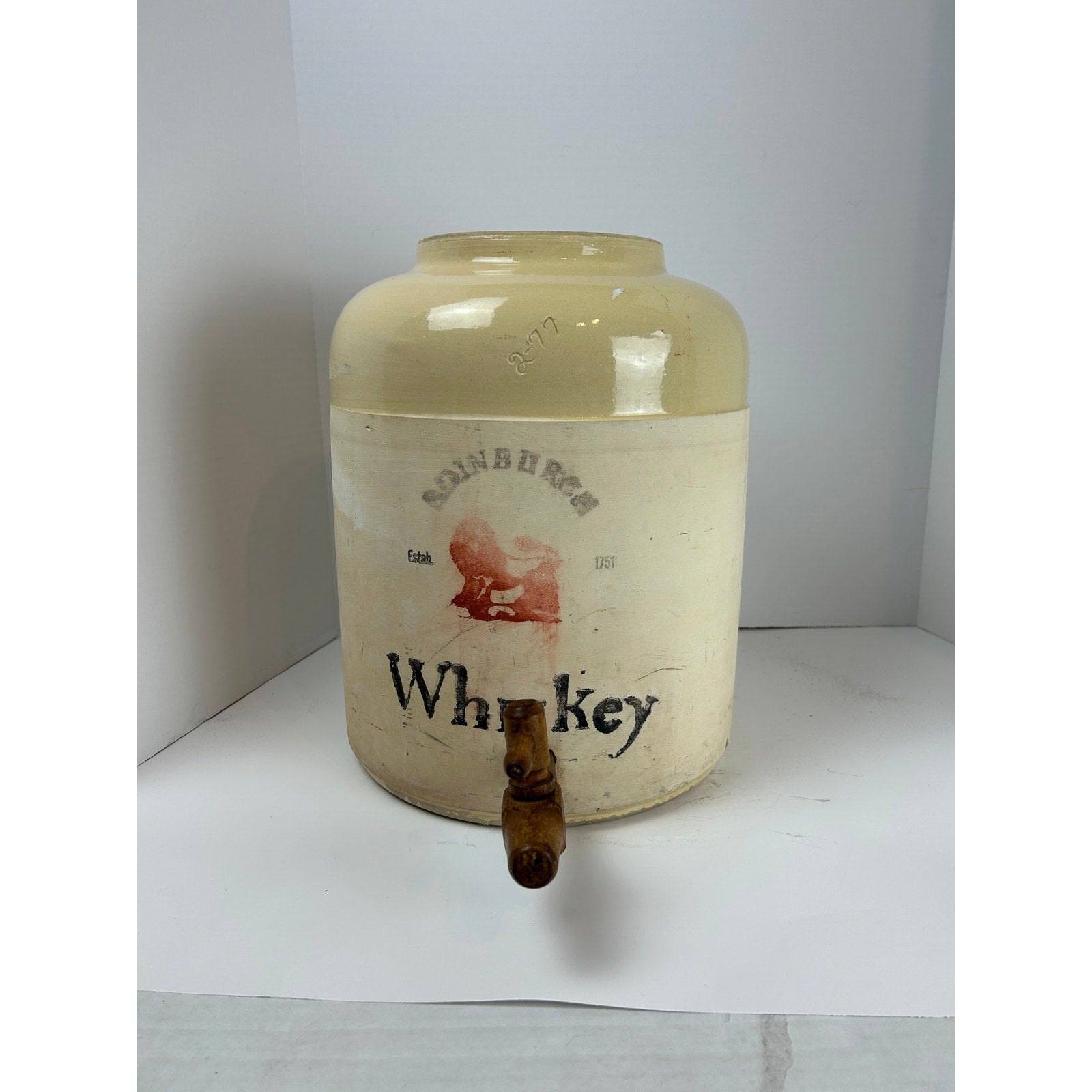 Corona Stoneware Whiskey Jug with Tap Edinburgh Distillery Graphic