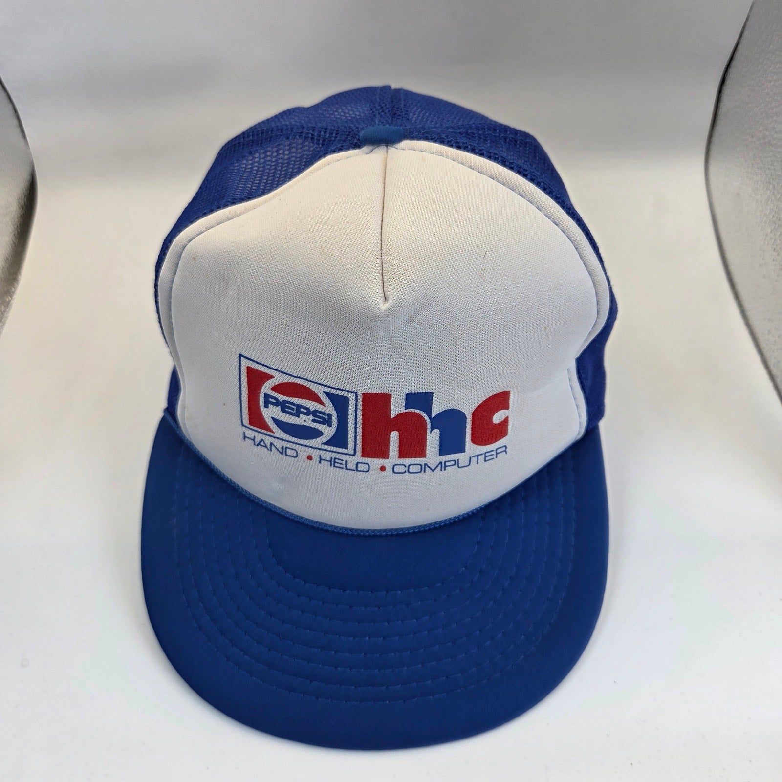 Vintage Pepsi HHC Hand Held Computer Trucker Snapback Hat Foam Mesh Cap OSFA