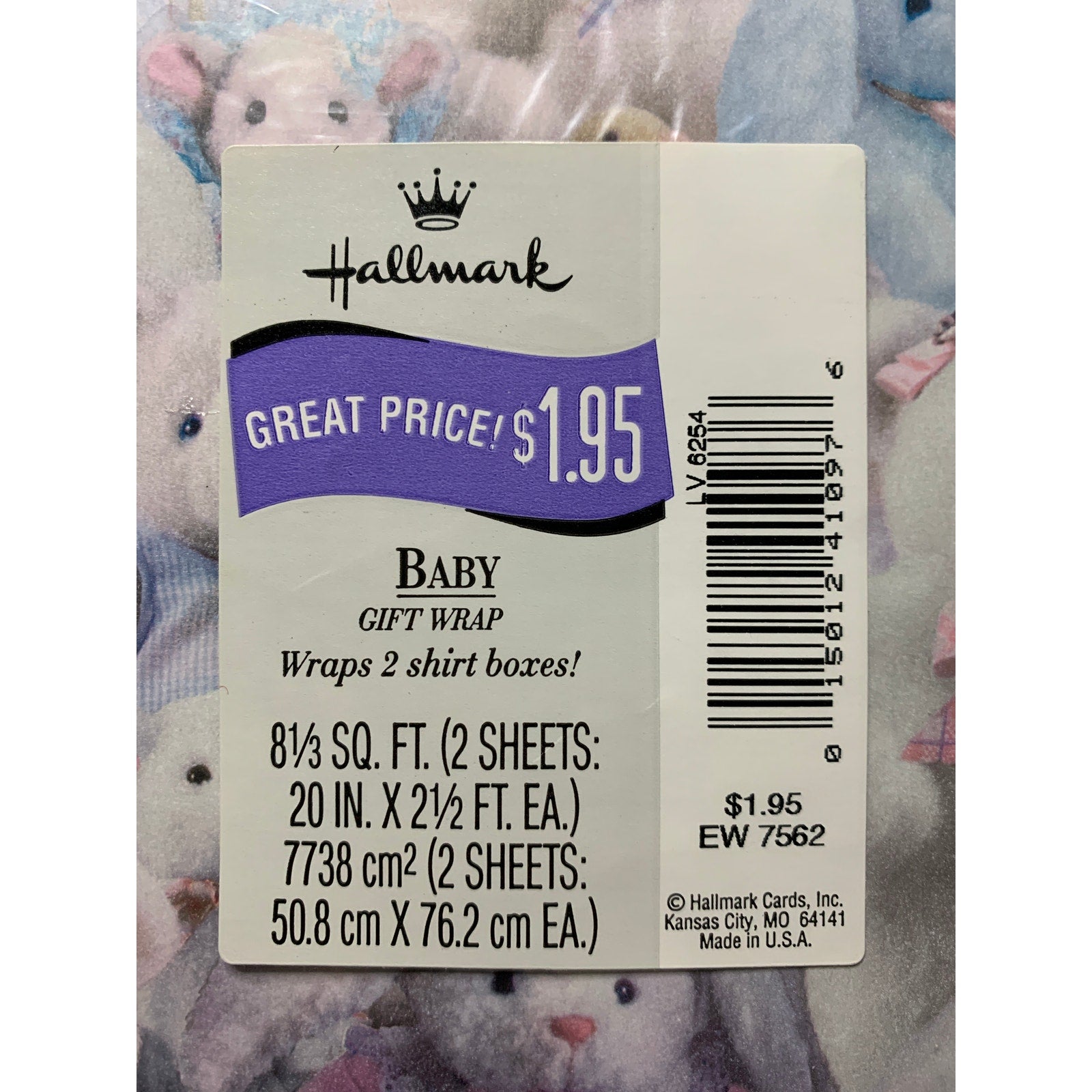 Vintage Baby Shower Gift Wrap Lot 3 Full Sheets Hallmark American Greetings