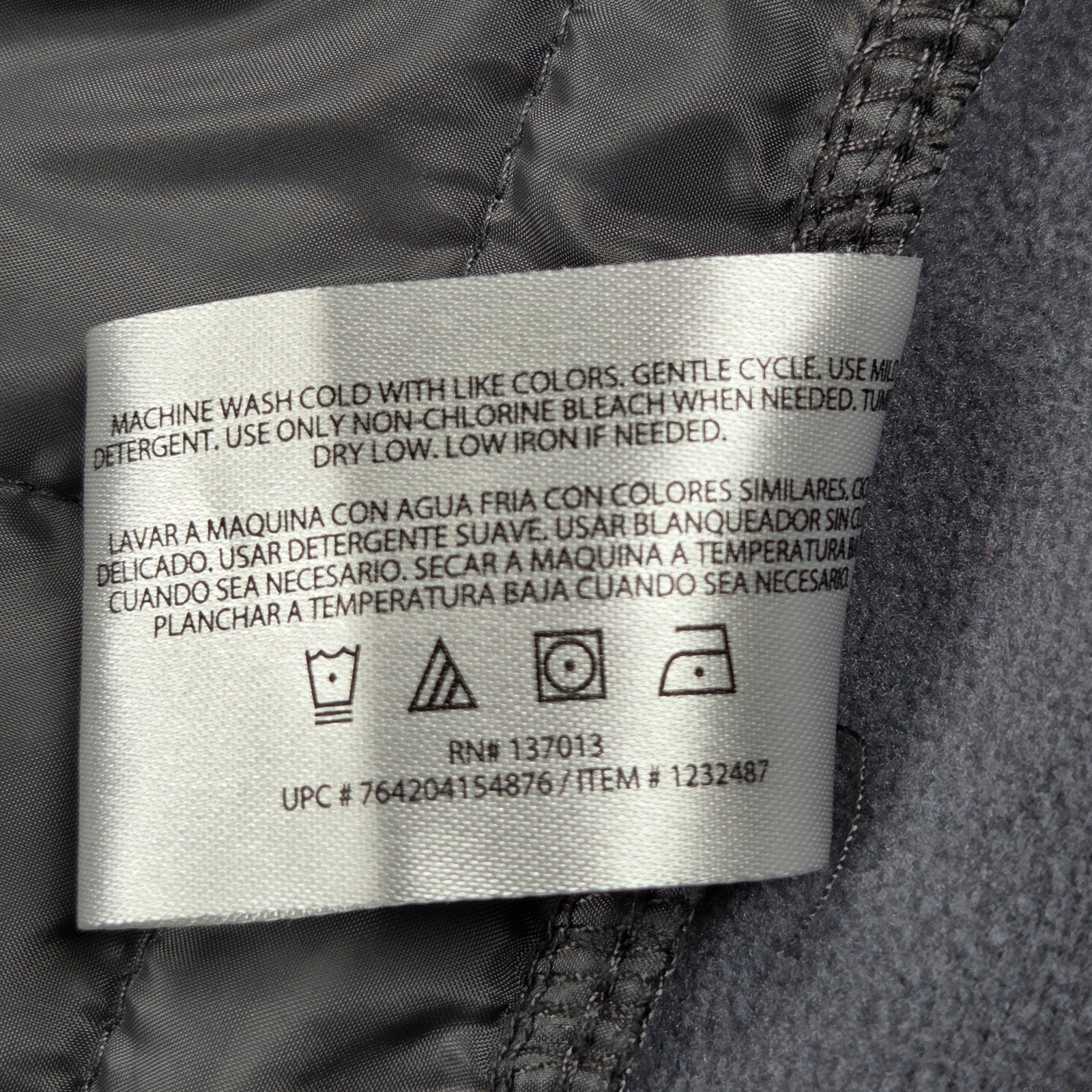 Orvis Hybrid Quilted Full Zip Jacket Mens Large Gray Stretch Fleece Coat