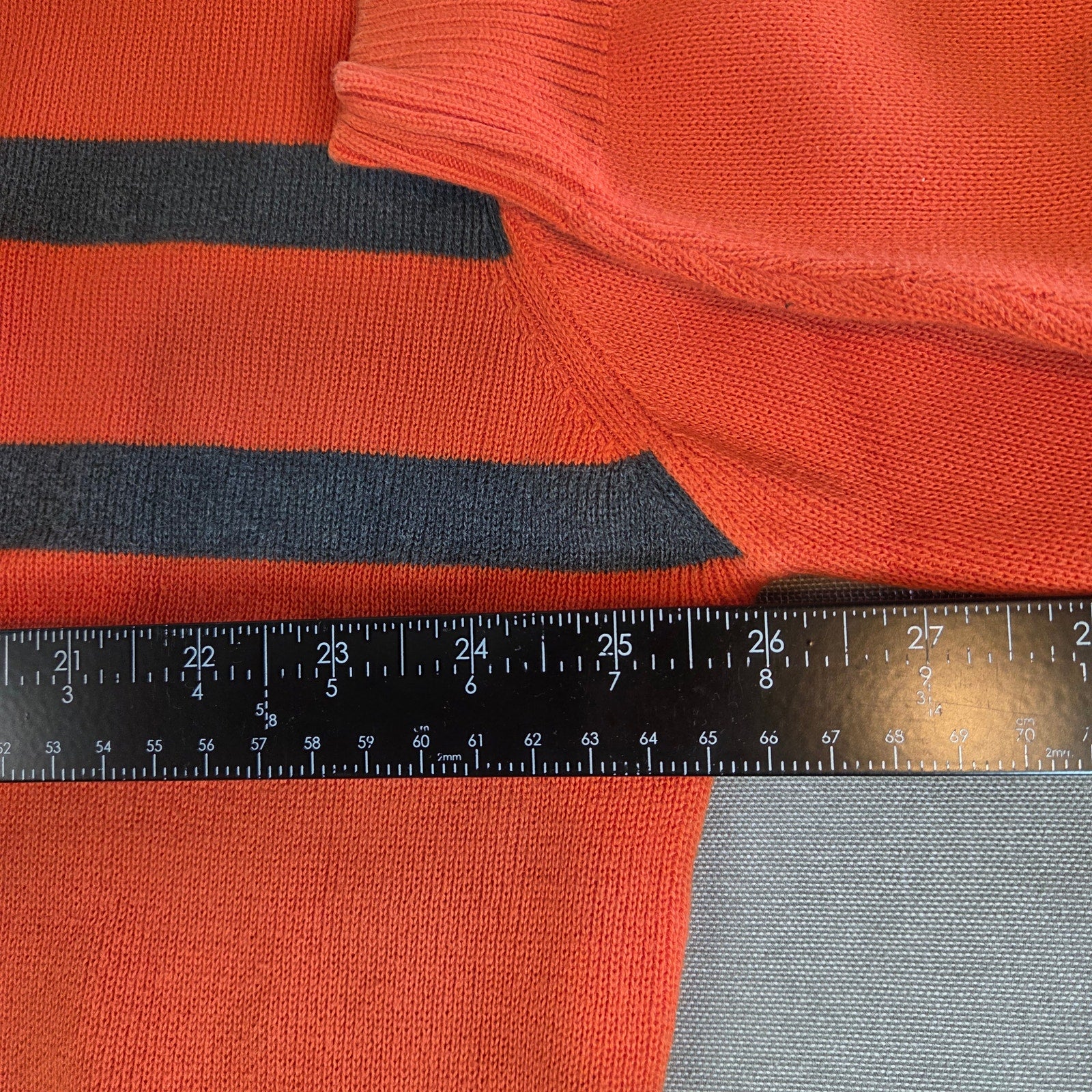 Vintage Chaps Ralph Lauren XXL Orange Navy Stripe Cotton Sweater Macau