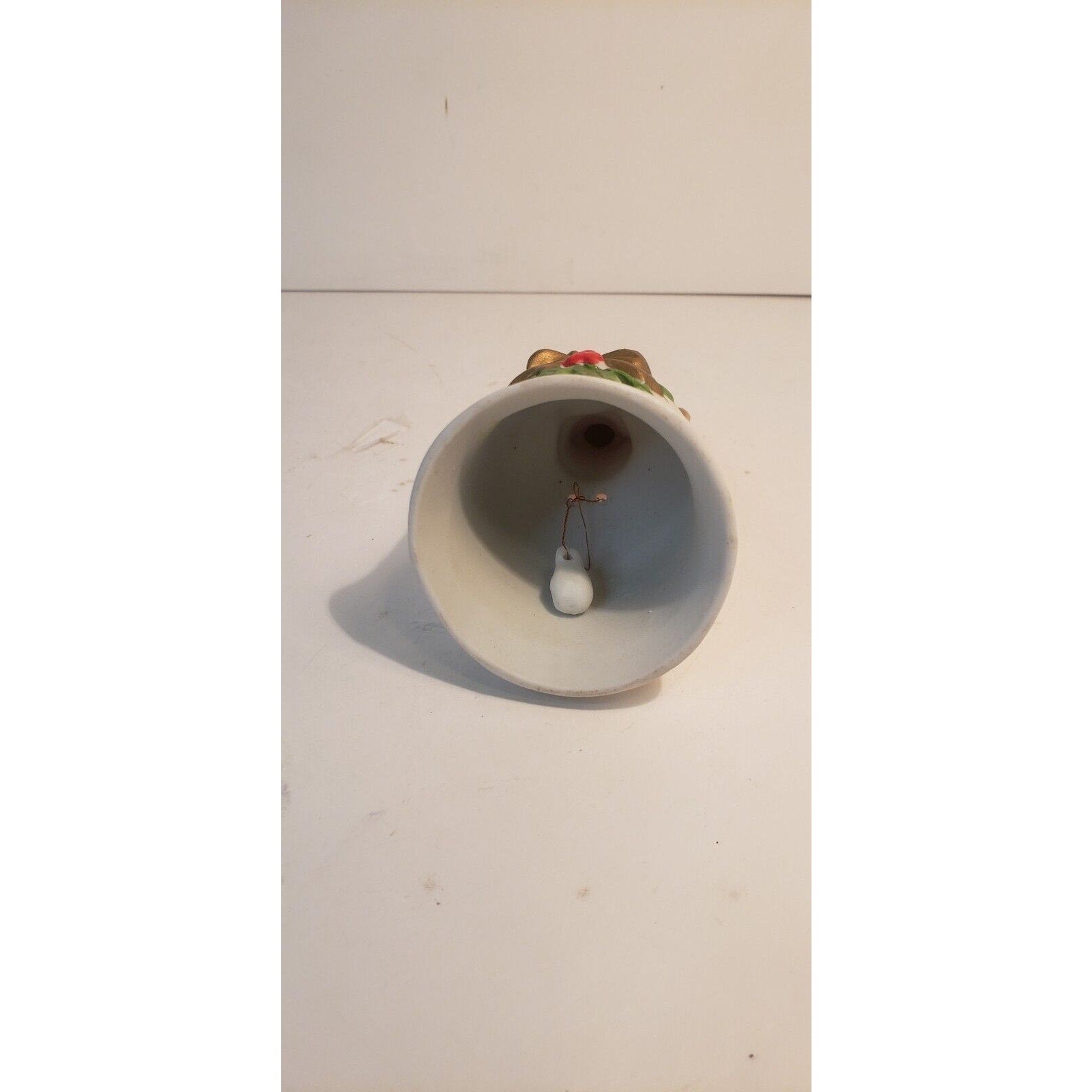 Vintage Christmas Ceramic Bell - mouse holding candy cane