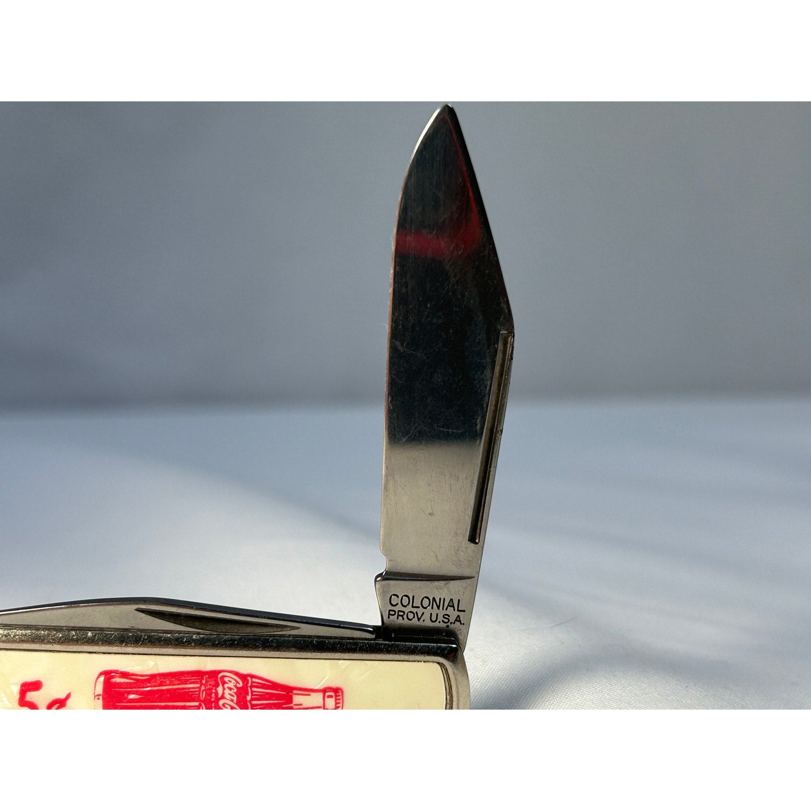 Colonial Coca Cola 5 Cent Advertising Pocket Knife USA w Original Wrapper