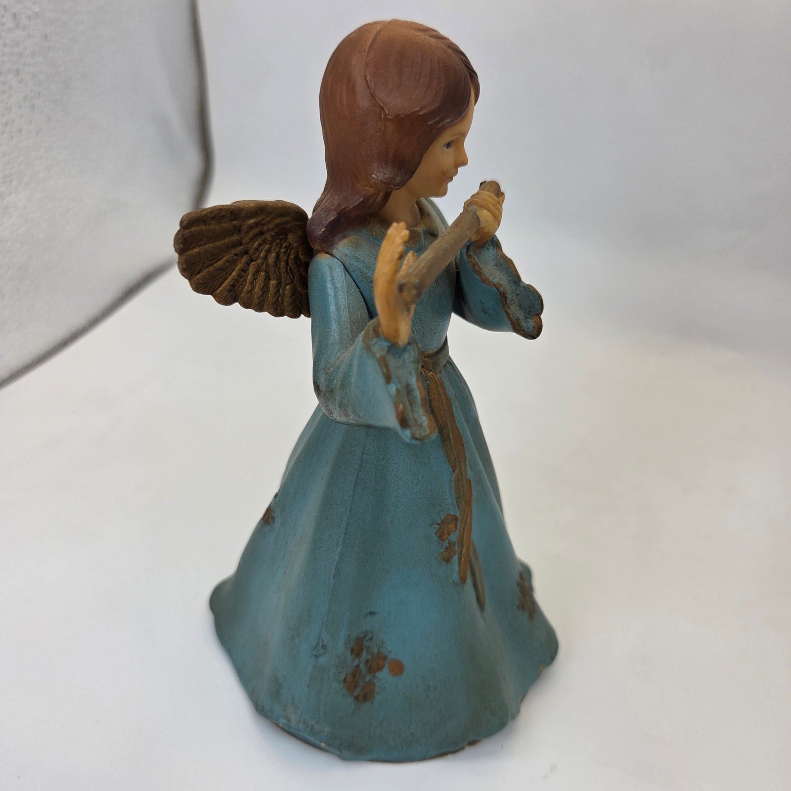 Vintage Art Plastics Angel Tree Topper Flute Figure #949 British Hong Kong
