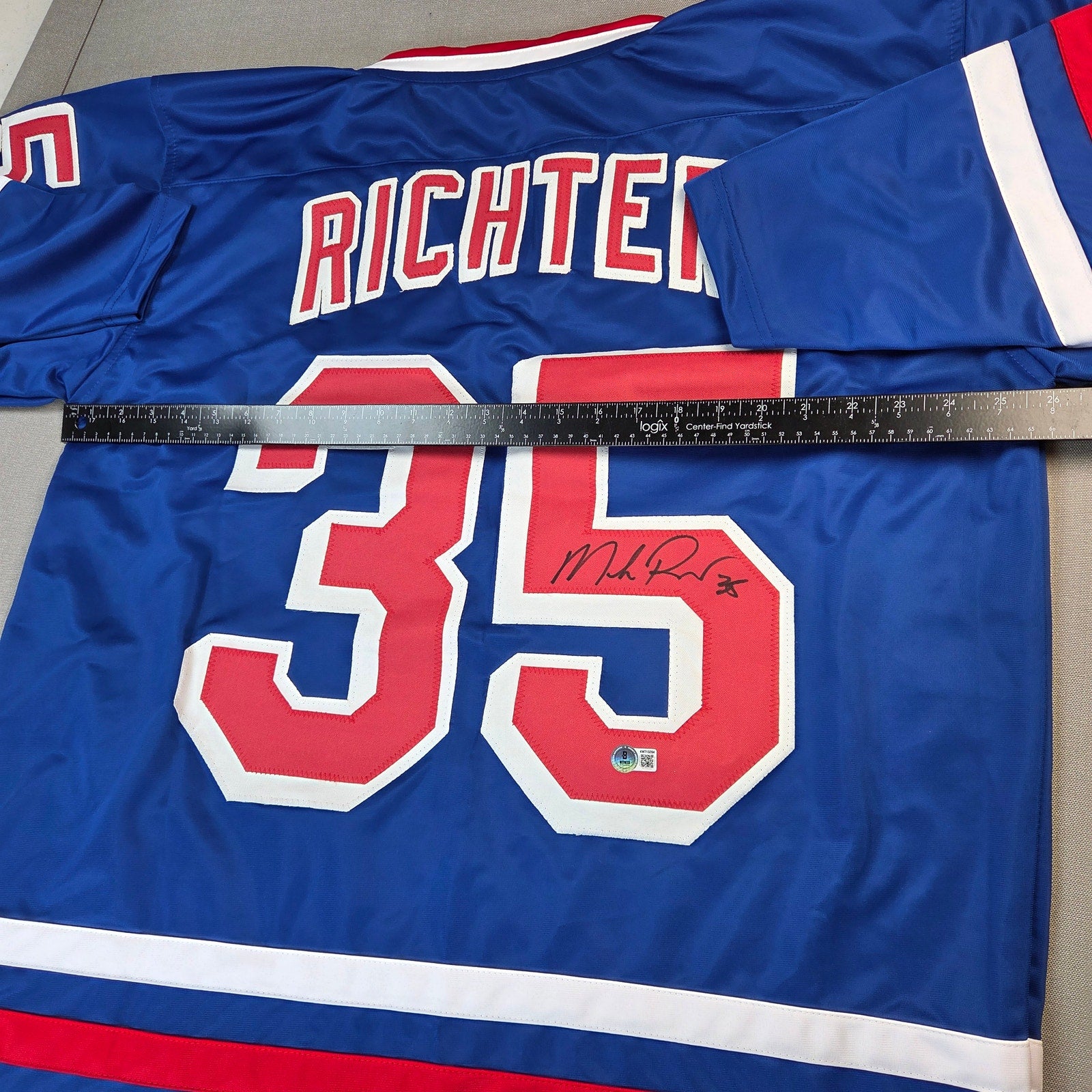 Mike Richter Signed New York Rangers #35 Custom Jersey BAS Witness Auto