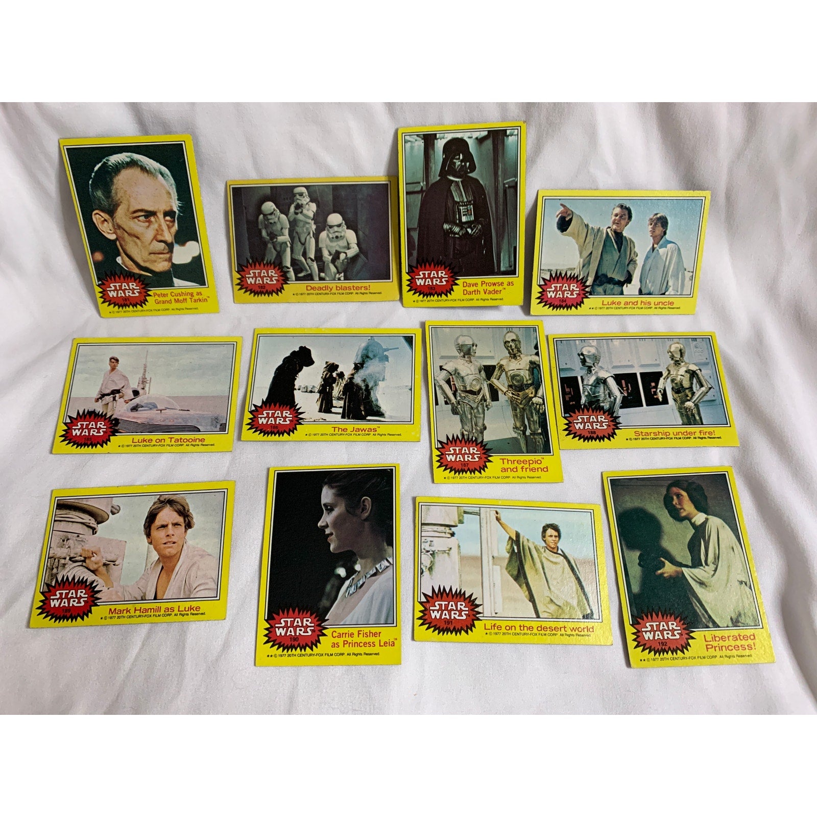 1977 Topps Star Wars Series 3 Yellow Border Complete 66 Card Set #133-198