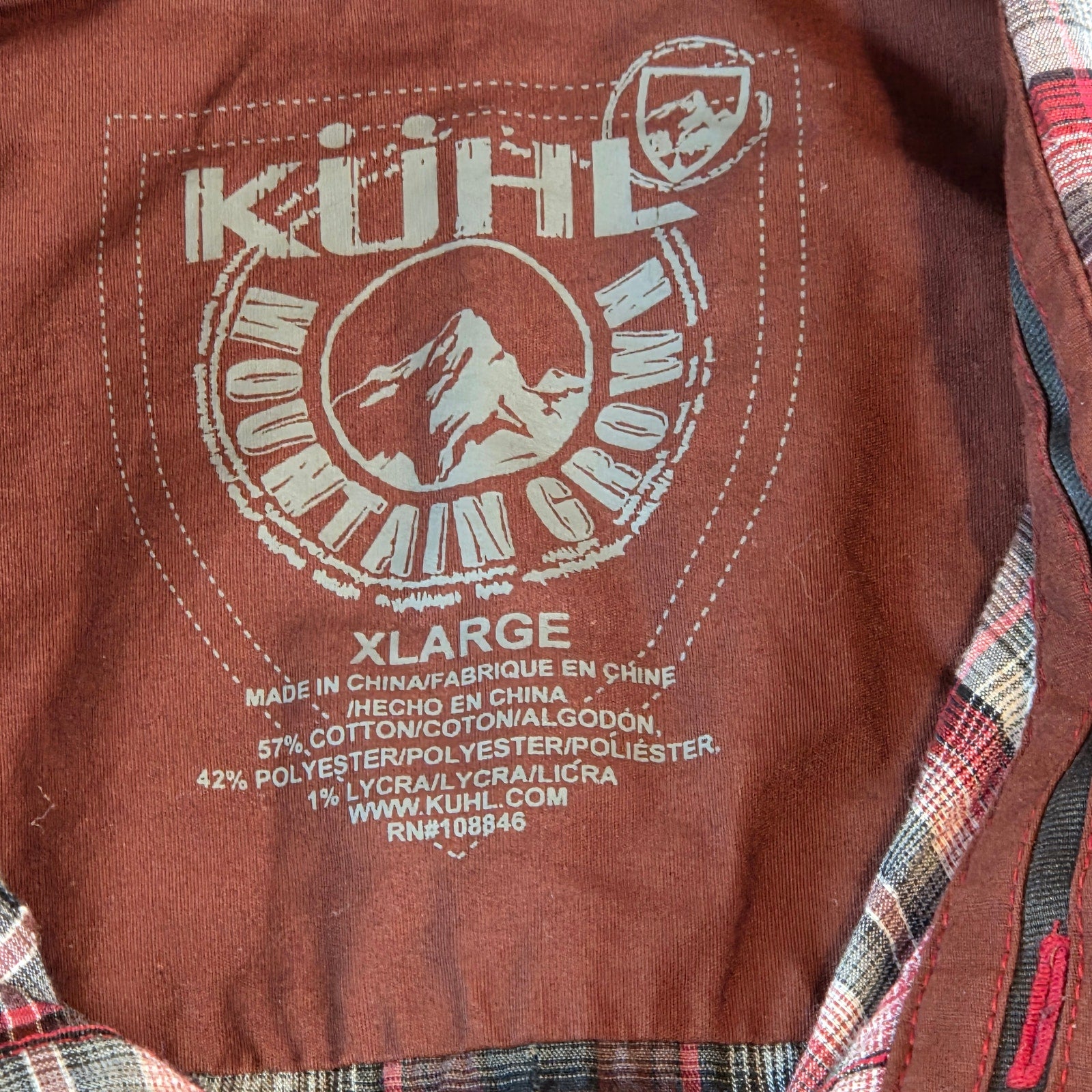Kuhl Plaid Button Down Shirt XL Short Sleeve Jack Link’s Promo Embroidery