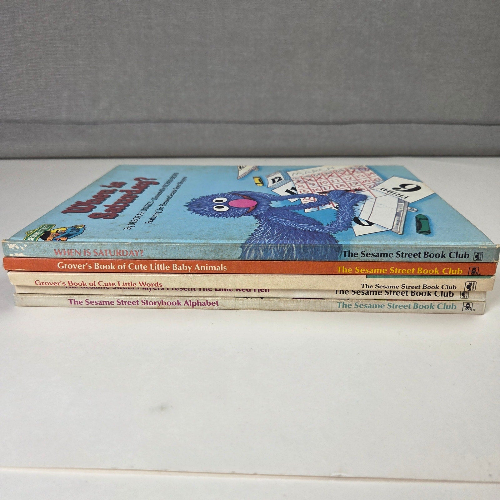 Sesame Street Book Club Grover Hardcover Book Lot 5 Vintage 1980s CTW