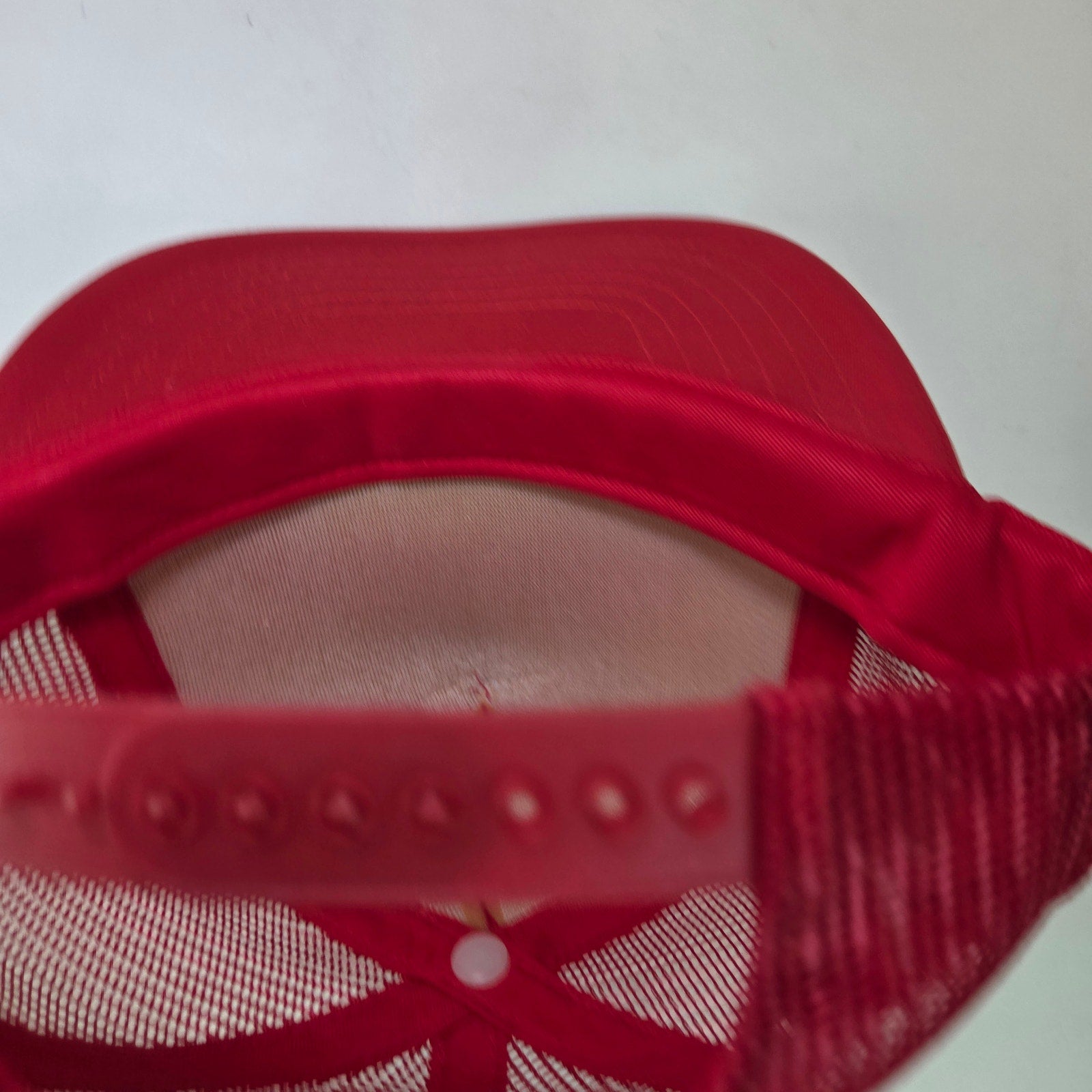 Vintage Outdoorsman Hinckley MN Trucker Hat Red Mesh Snapback Foam Front