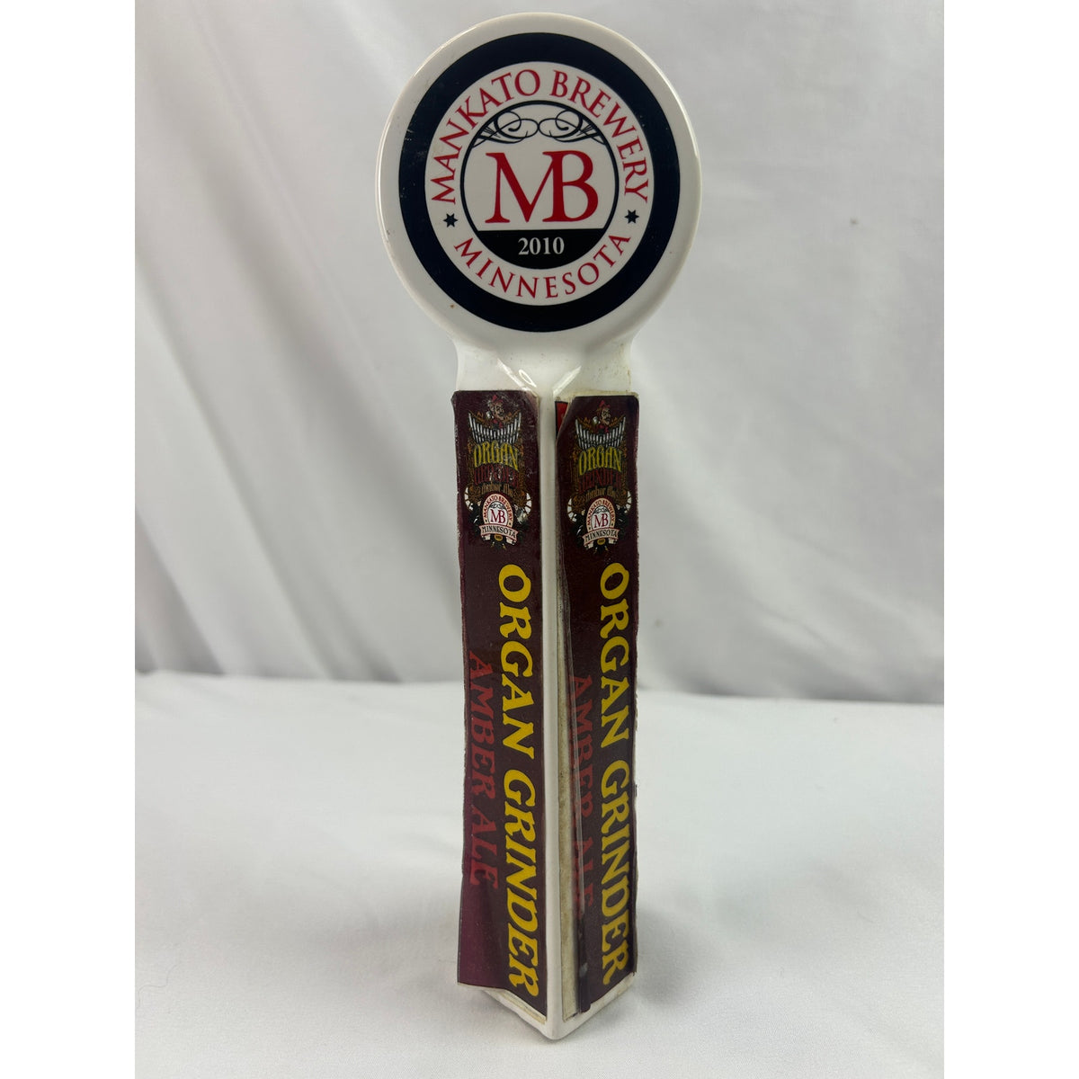 Mankato Brewery Organ Grinder Amber Ale Ceramic Beer Tap Handle Minnesota