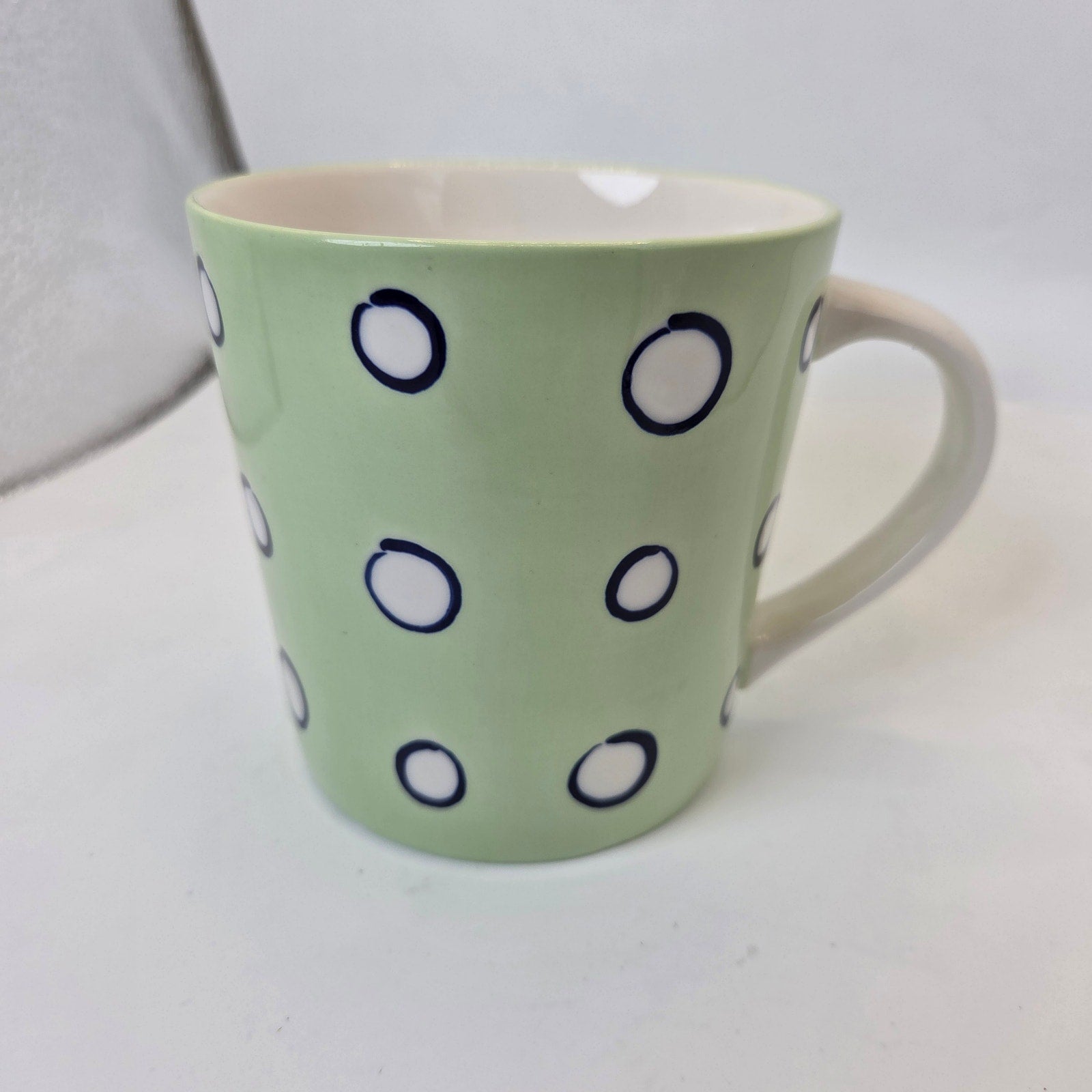 Starbucks Barista 2003 Green Polka Dot Ceramic Coffee Mug Cup Collectible